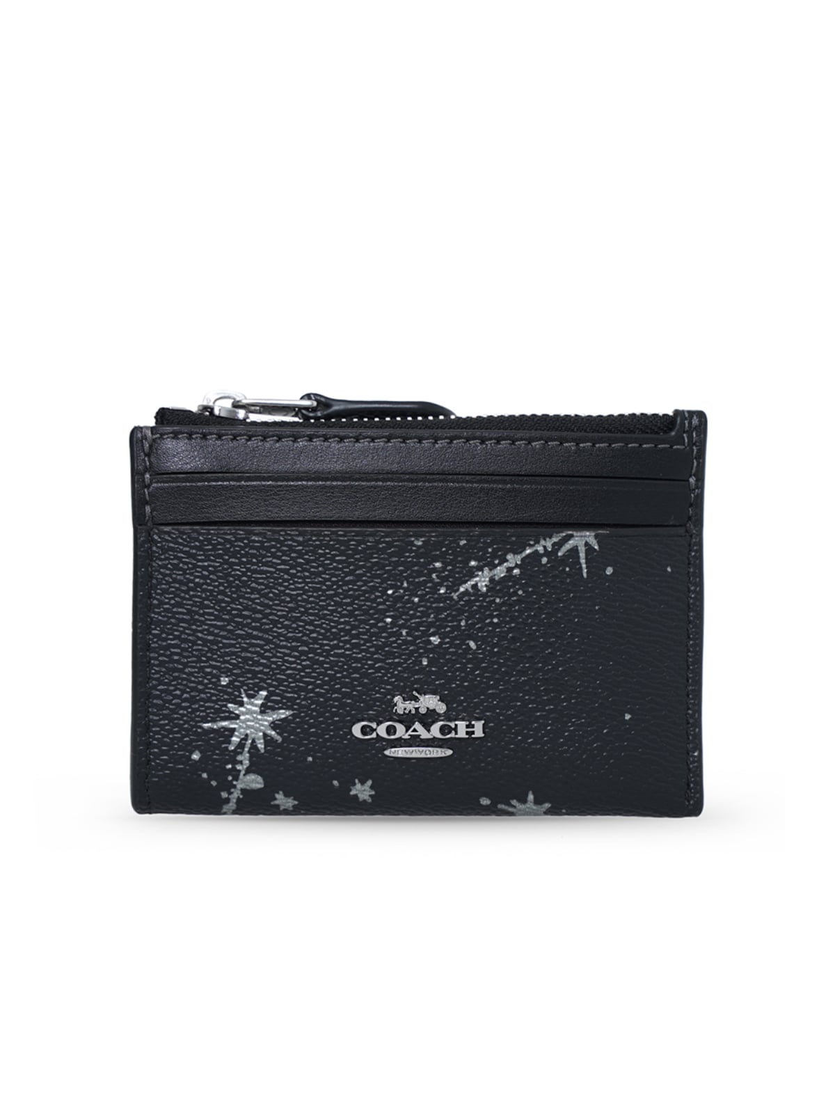 Mini Skinny Id Case With Star Print Silver/Black Multi-Coach
