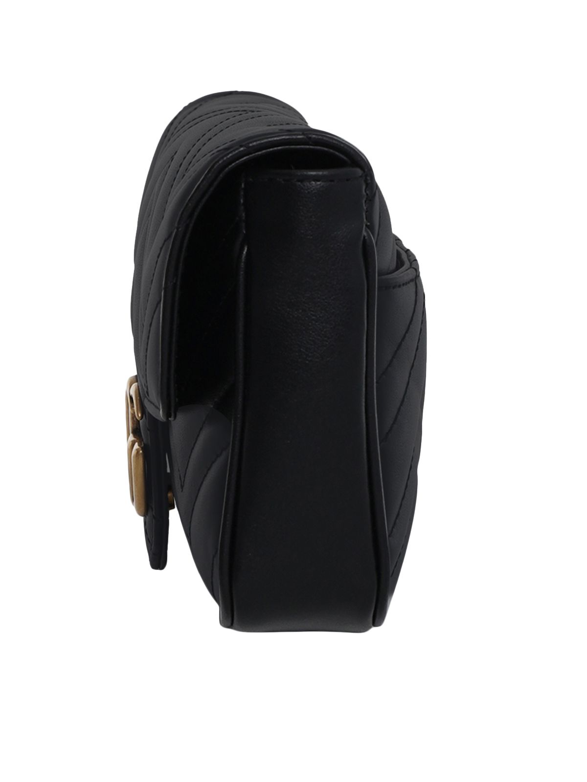GG Marmont Mini Shoulder Bag Leather Black GHW