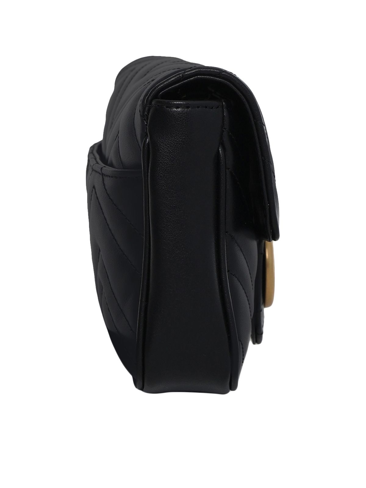 GG Marmont Mini Shoulder Bag Leather Black GHW
