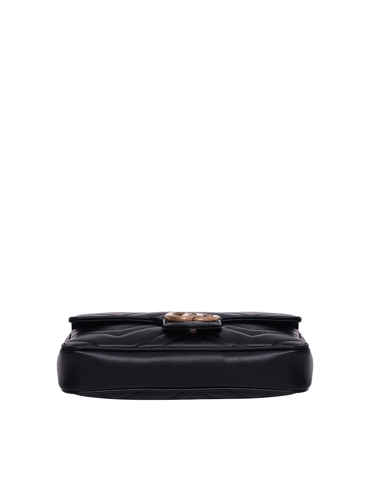 GG Marmont Mini Shoulder Bag Leather Black GHW