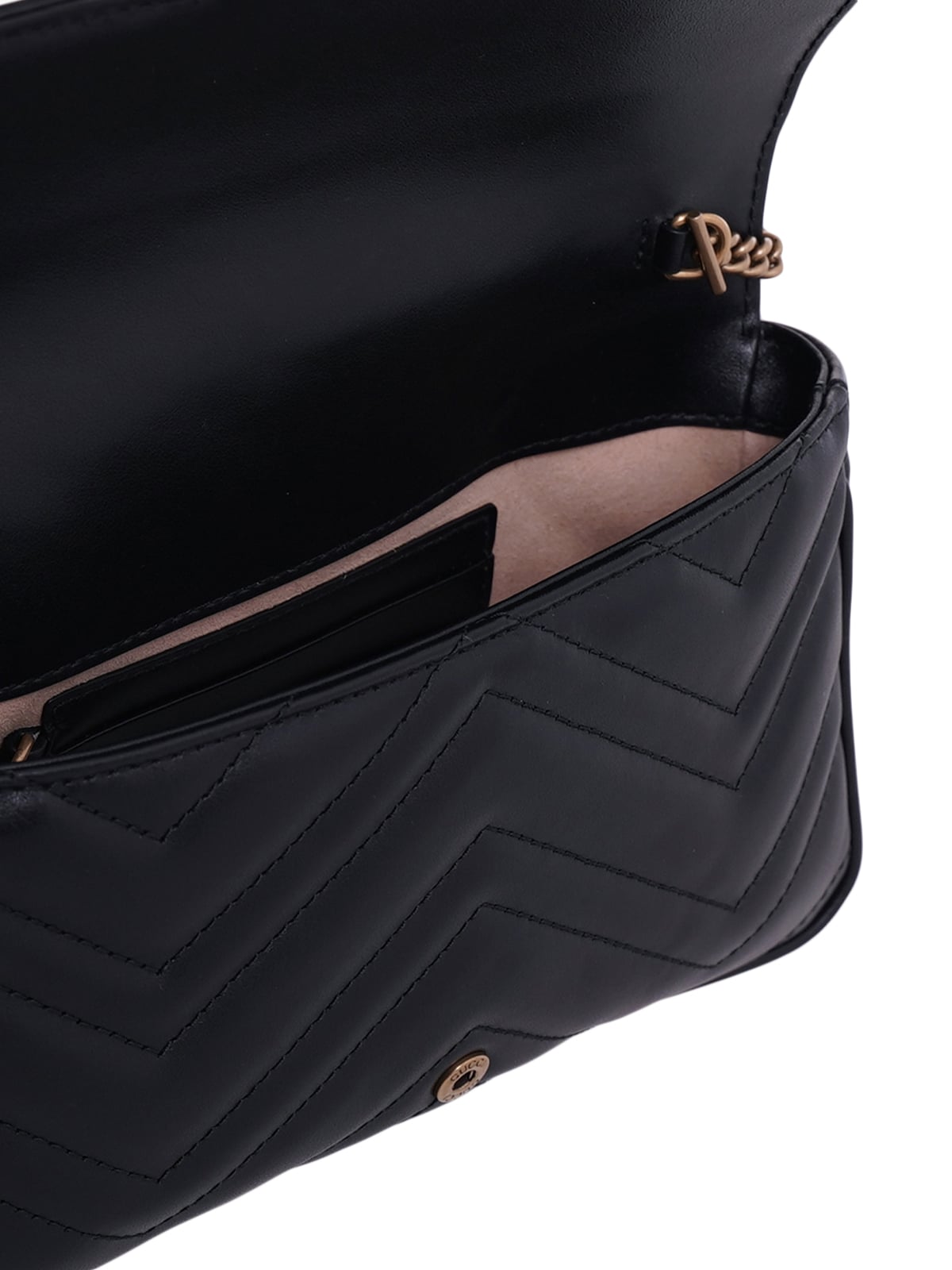 GG Marmont Mini Shoulder Bag Leather Black GHW