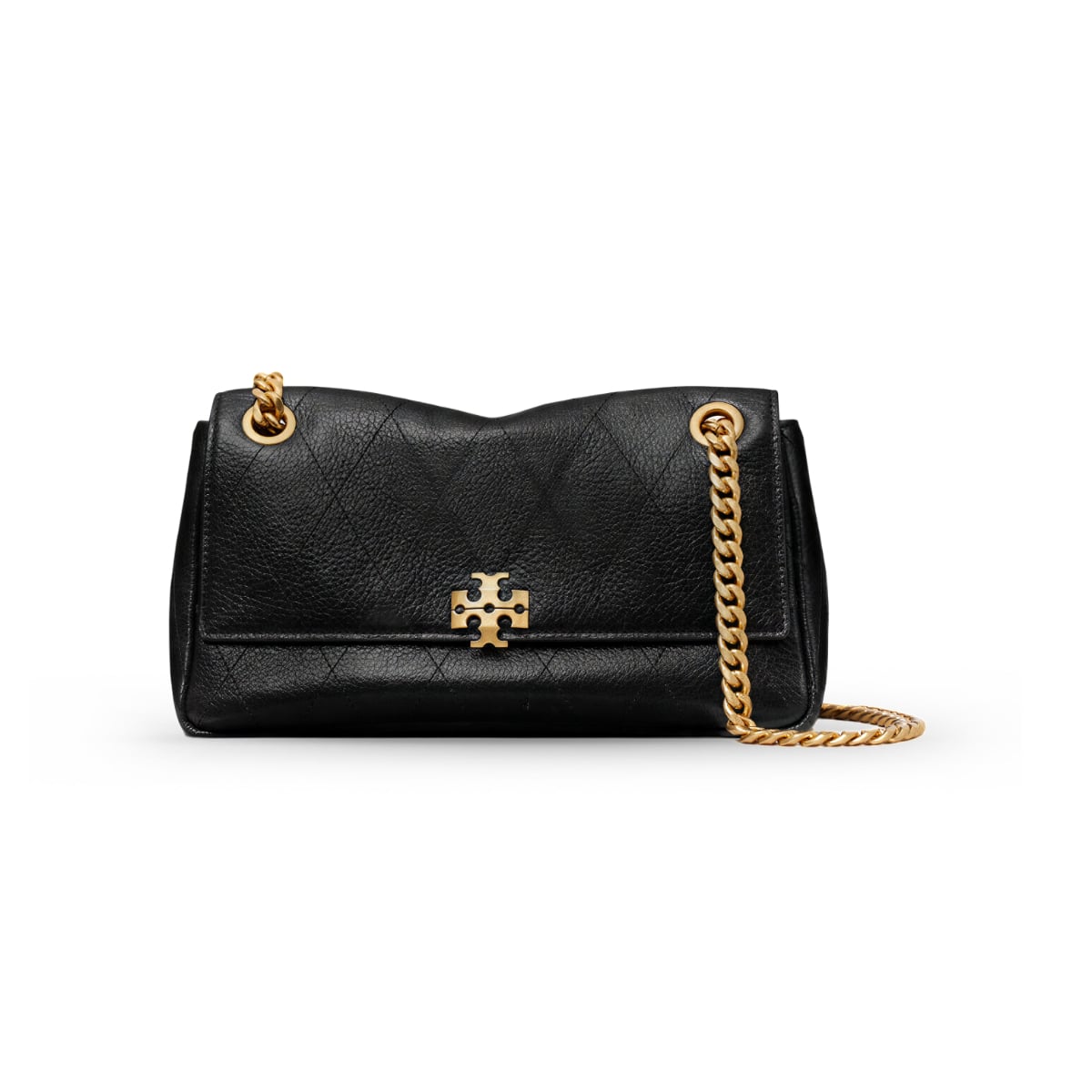 Charlie Small Quilted Shoulder Bag Black-Tory Burch
