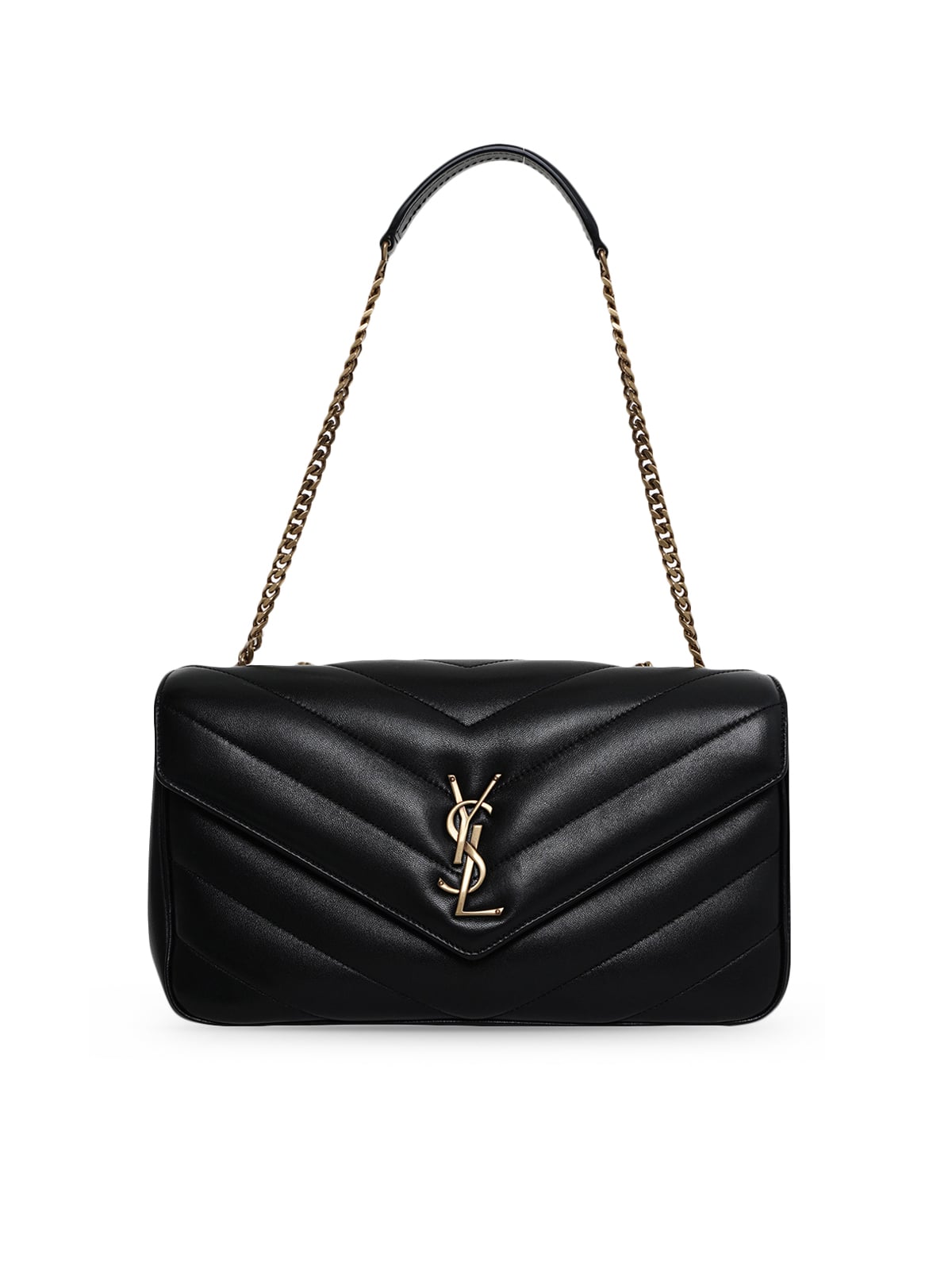 Loulou Medium Matelassé Lambskin Black BHW-Saint Laurent