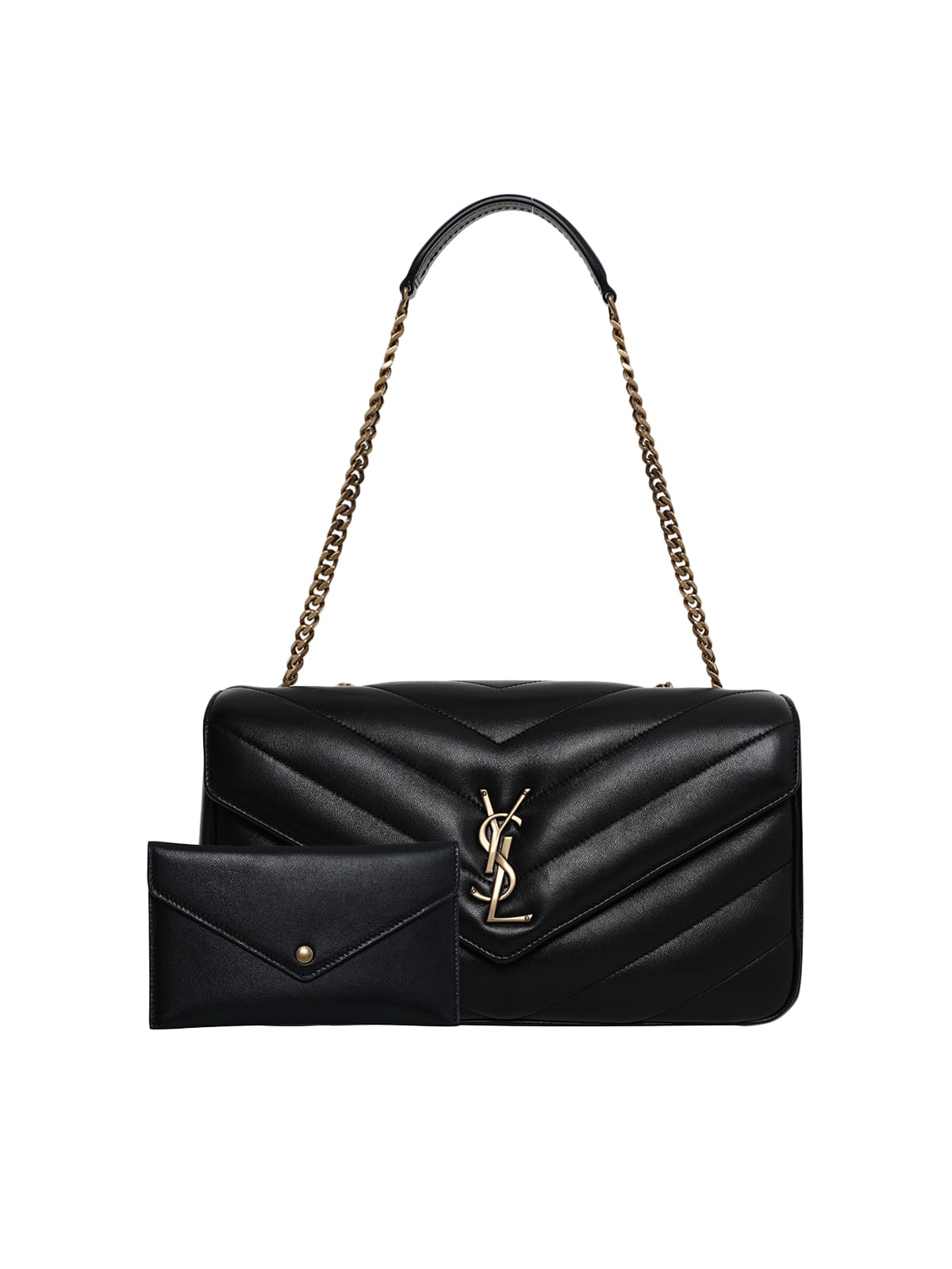 Loulou Medium Matelassé Lambskin Black BHW