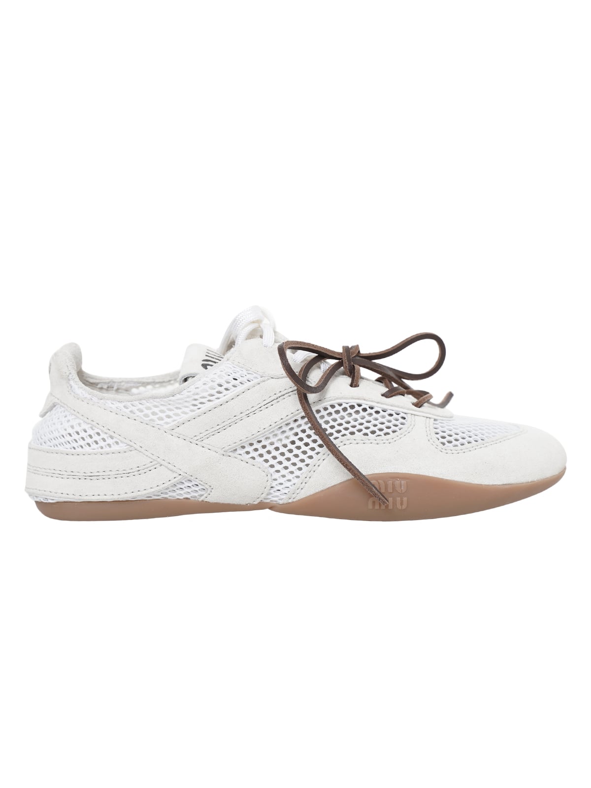 Gymnasium Mesh and Suede Sneakers White-Miu Miu