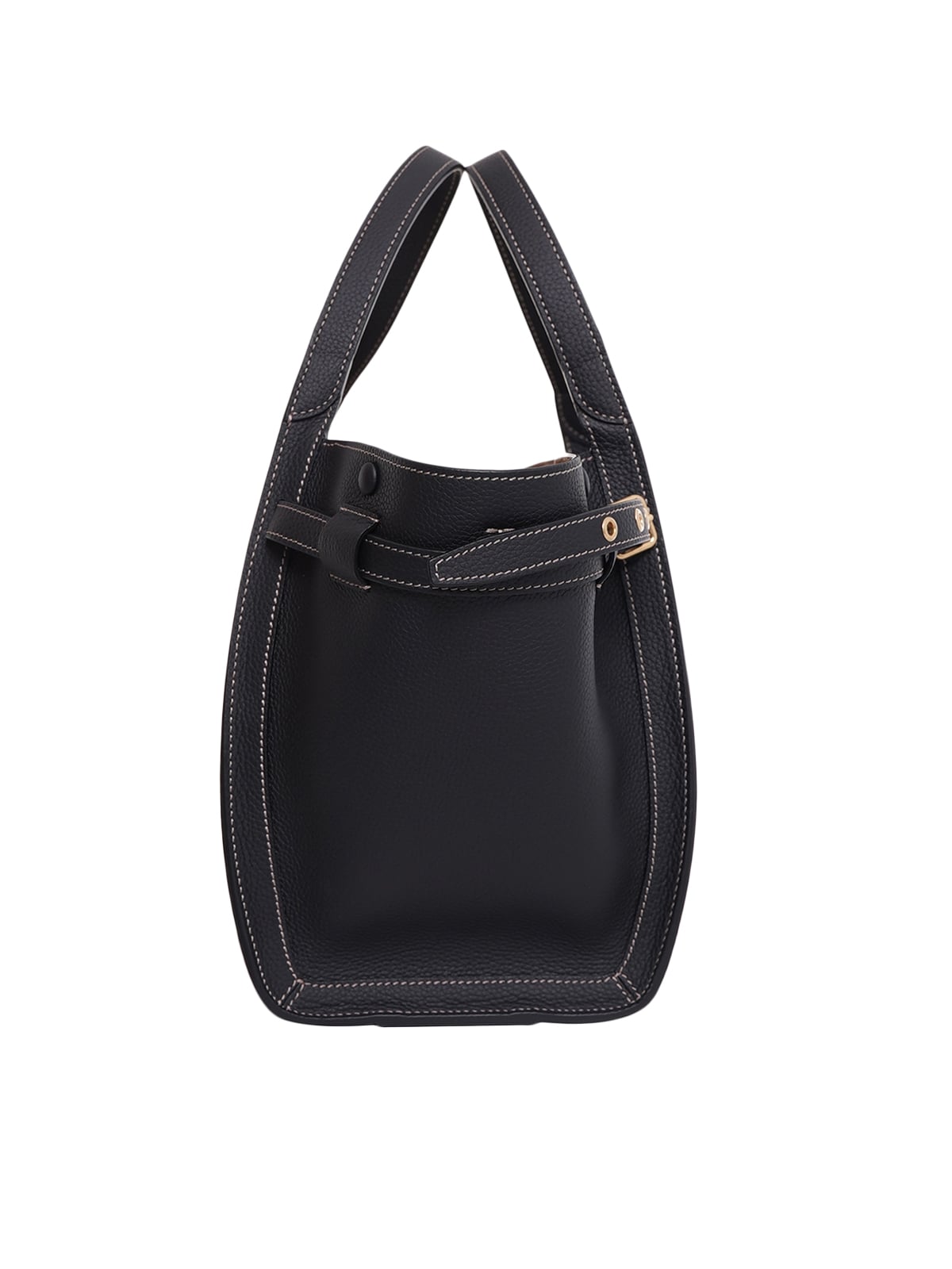 T Timeless Small Shopping Bag Calfskin Leather Black