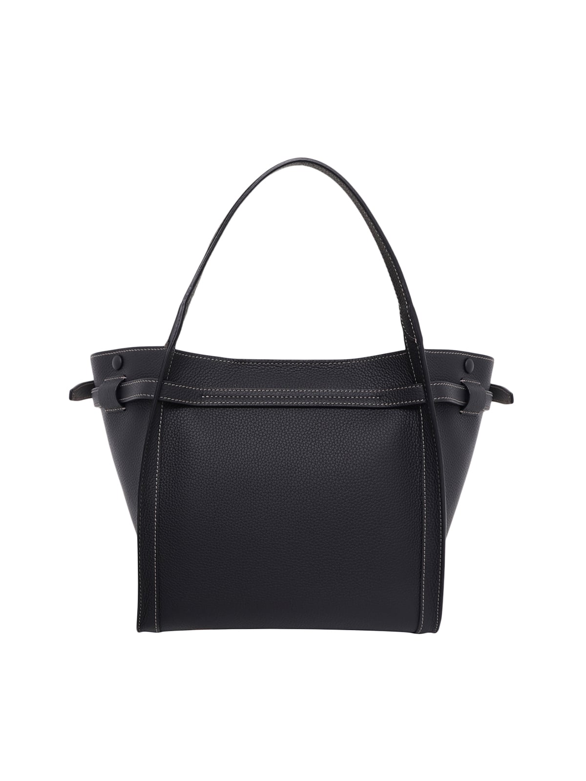 T Timeless Small Shopping Bag Calfskin Leather Black