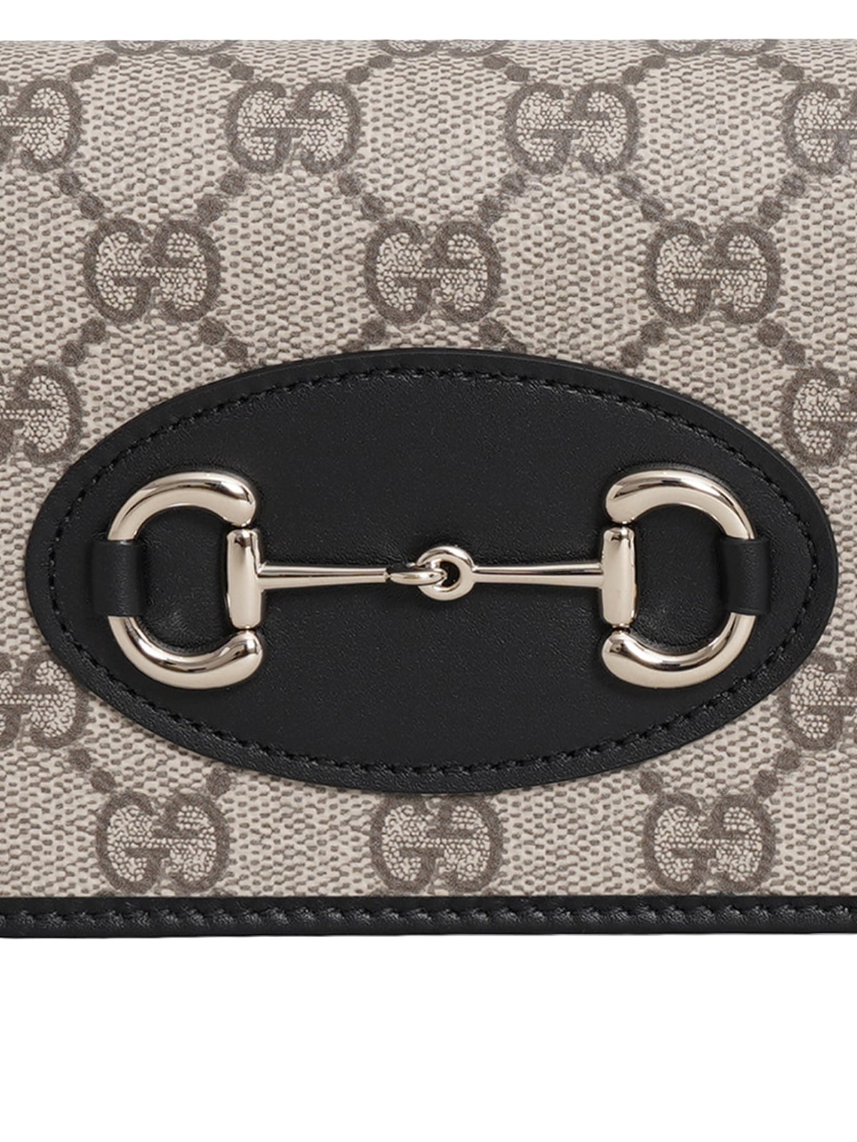Horsebit 1955 Wallet On Chain Beige and Black LGHW