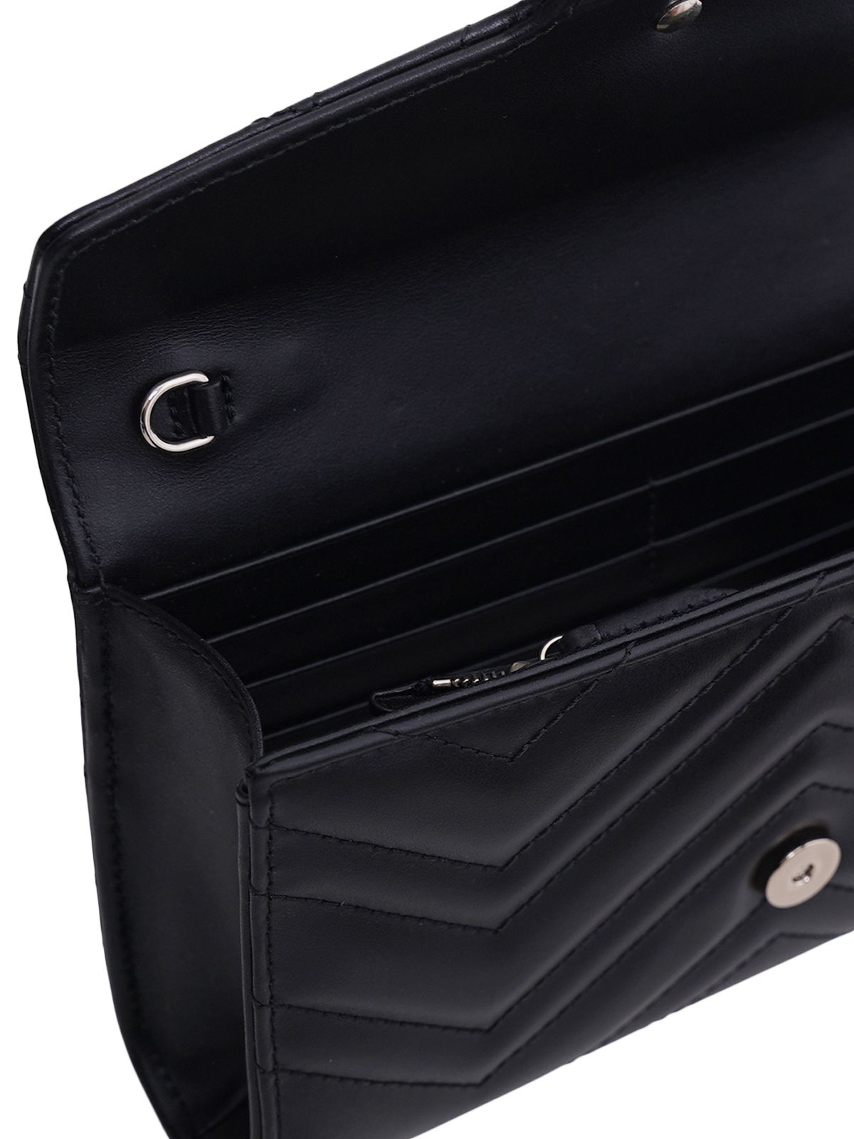 GG Marmont Matelassé Wallet On Chain Black LGHW