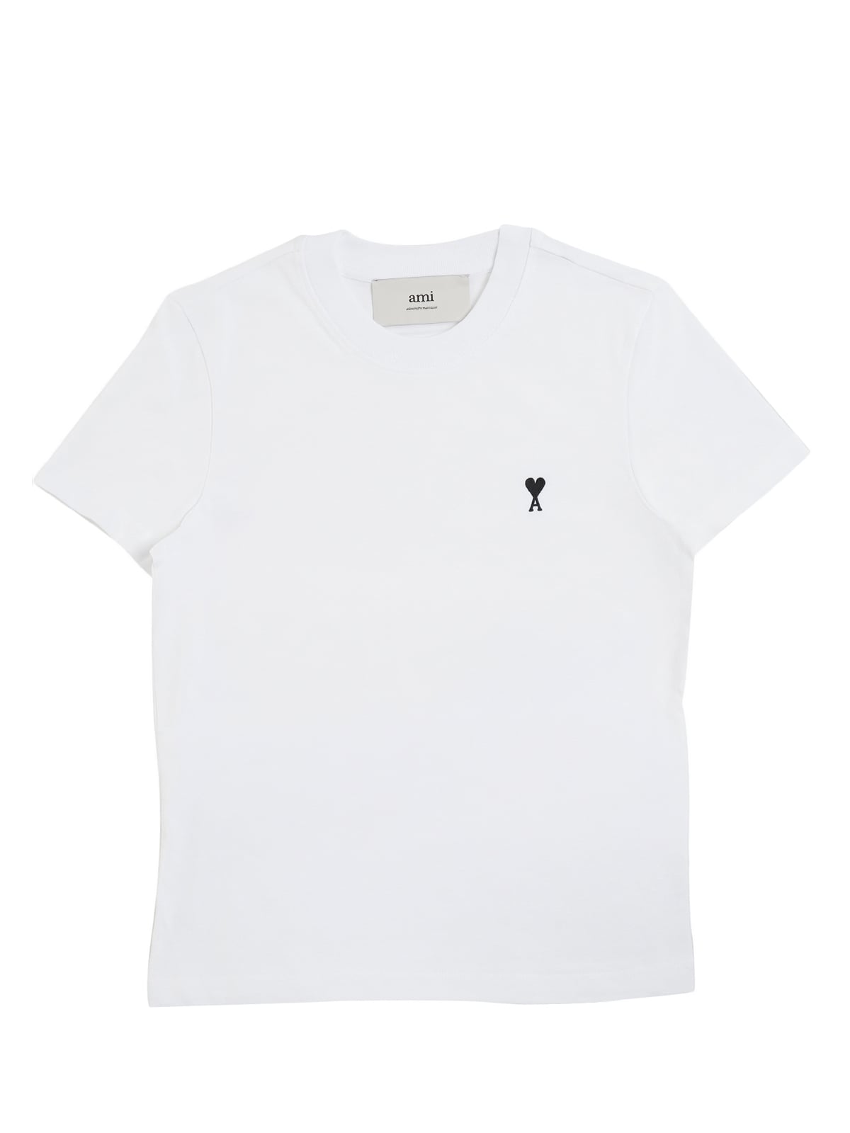 Ami De Coeur Fitted T-Shirt Black/White-Ami Paris