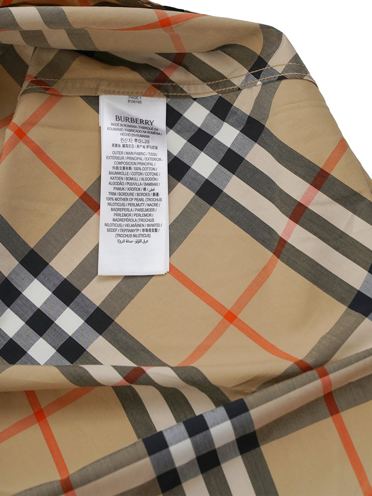 Relaxed Fit Check Cotton Flannel Shirt Sand Beige