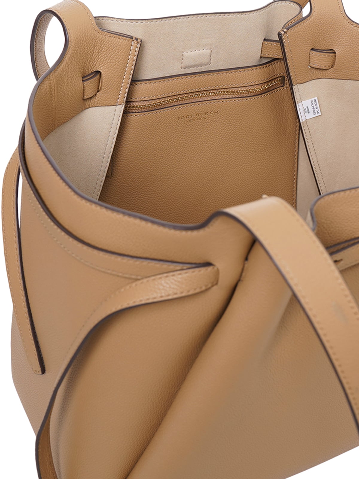 Romy Pebble Leather Tote Bag Tiramisu