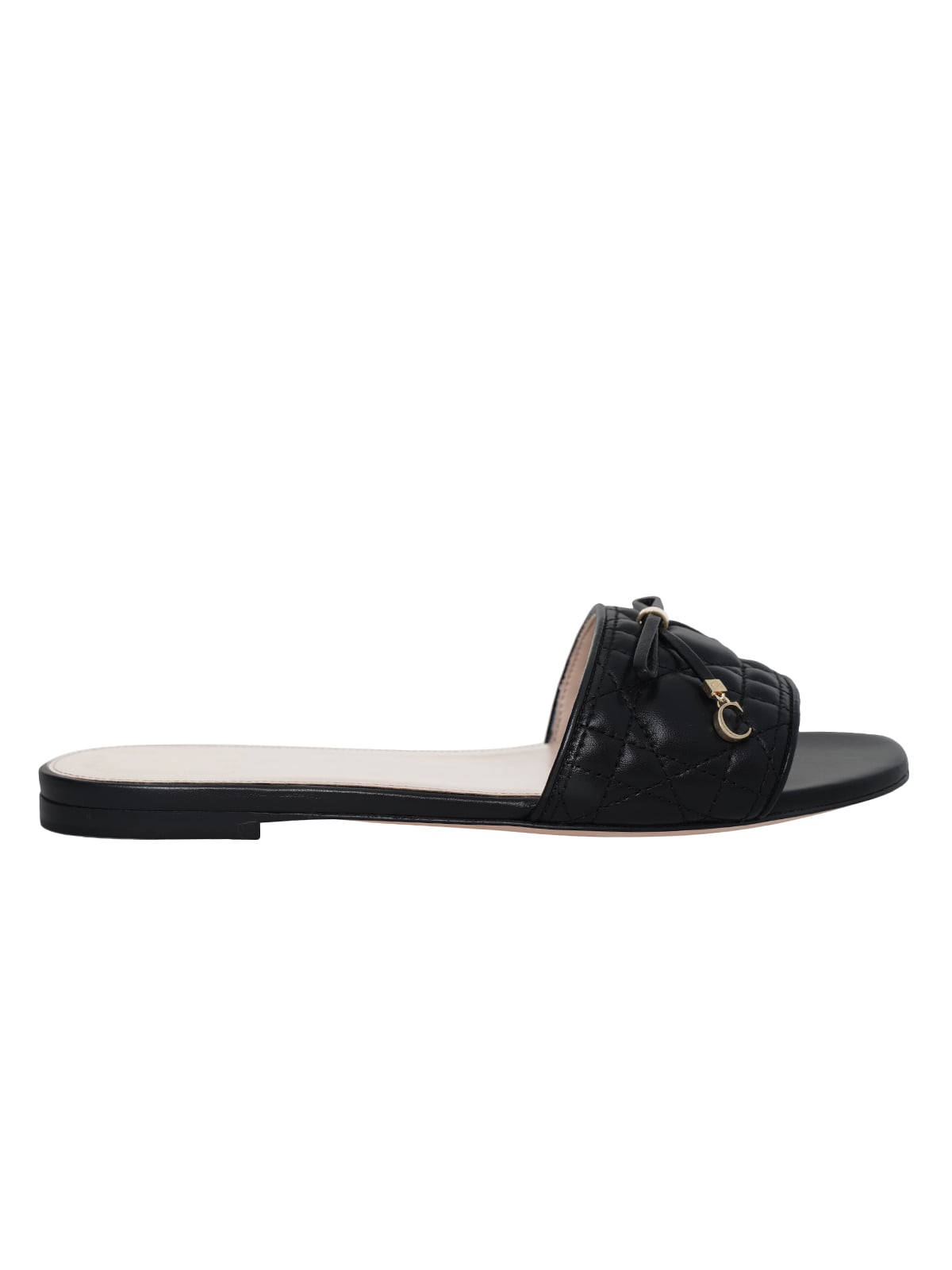 D Cannage Slide Quilted Cannage Lambskin Black-Christian Dior
