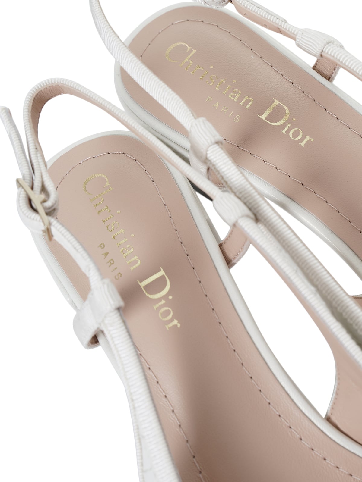 Ballet Slingback Pump 30 mm Pearlescent Cannage Lambskin White