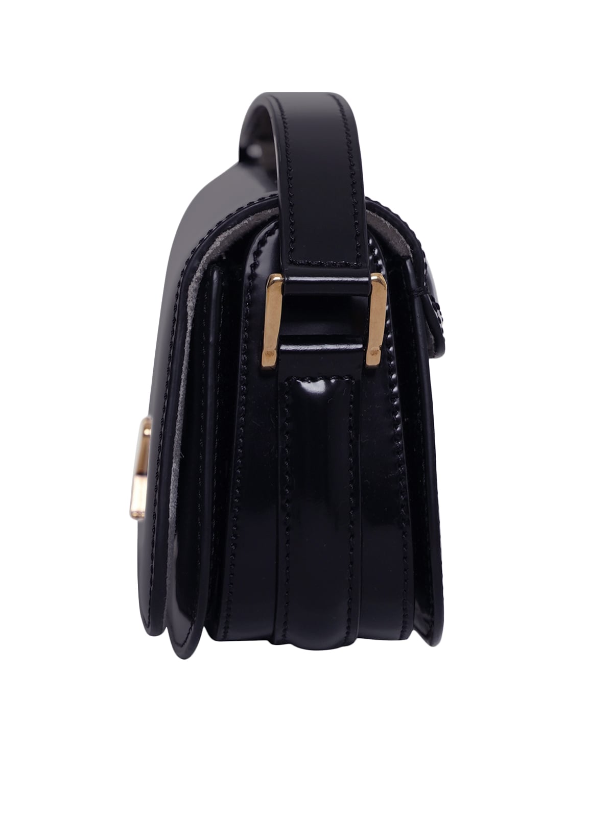 Paris Shoulder Bag Glazed Leather Black