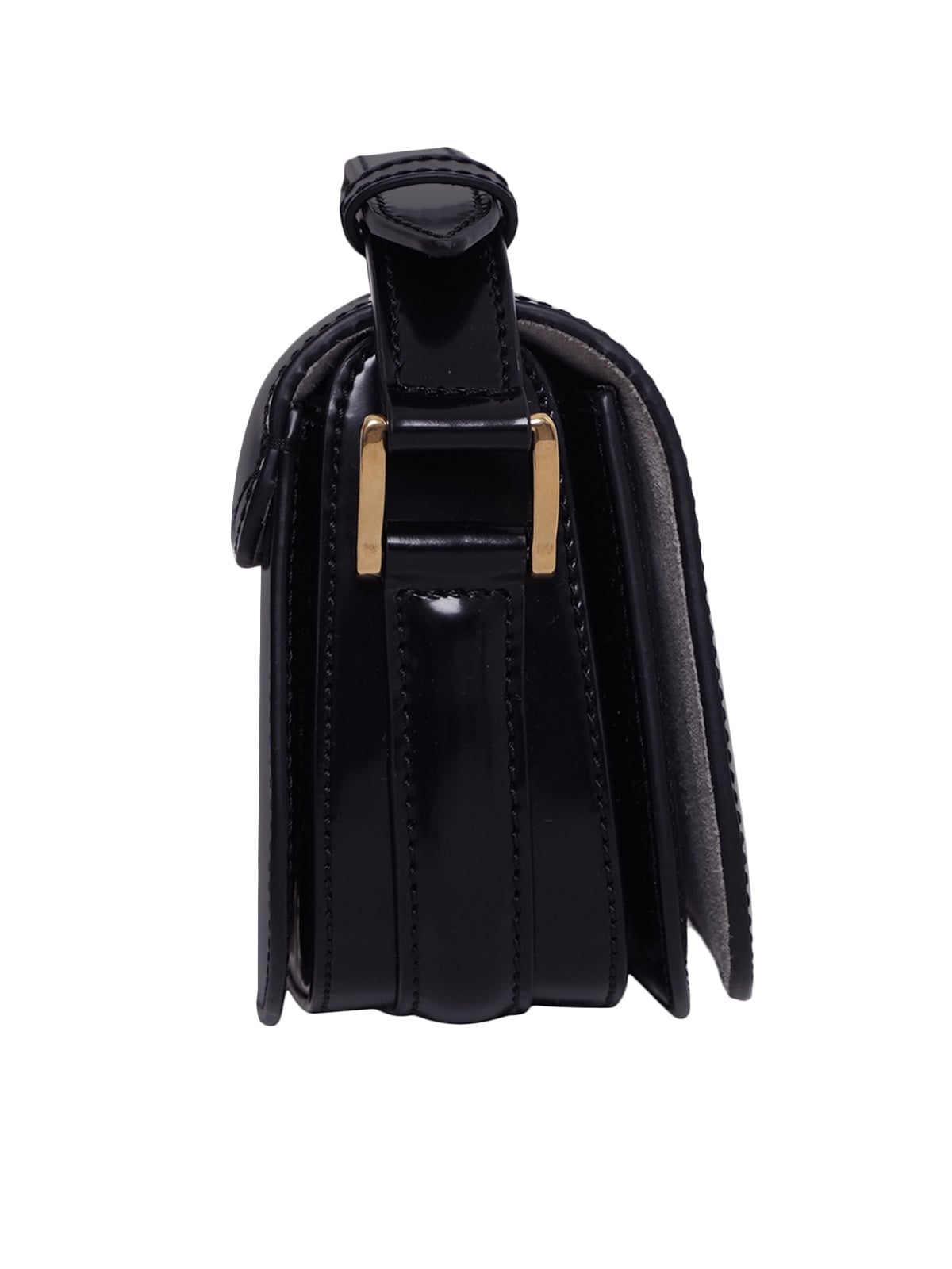 Paris Shoulder Bag Glazed Leather Black