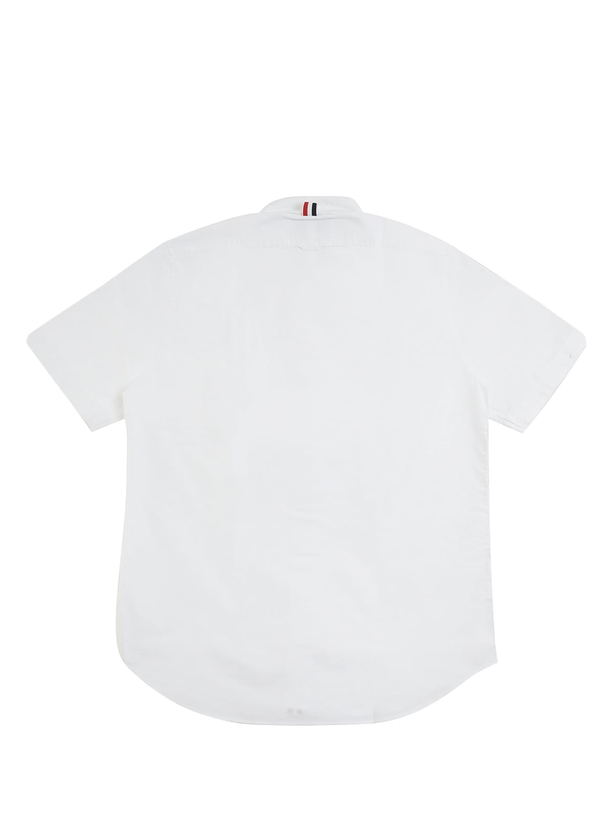 Oxford Grosgrain Placket Short Sleeve Shirt White