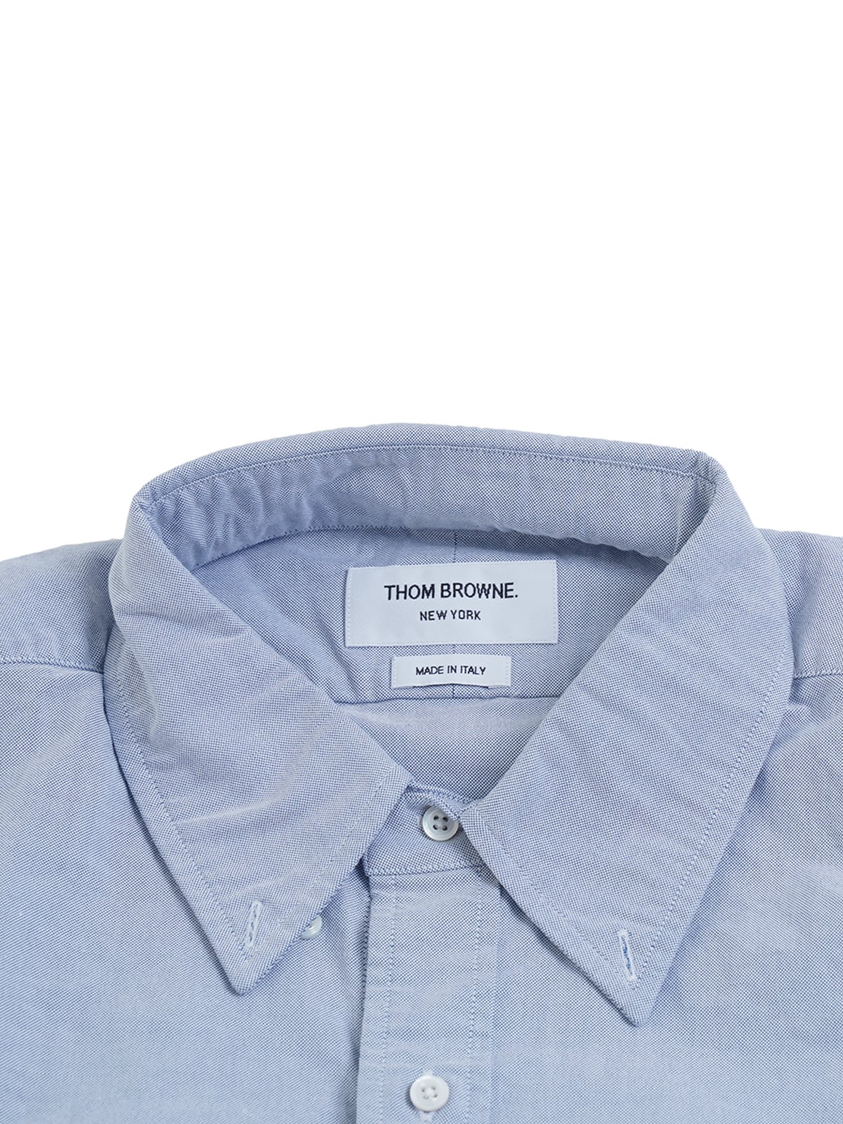 Oxford Grosgrain Placket Short Sleeve Shirt Light Blue