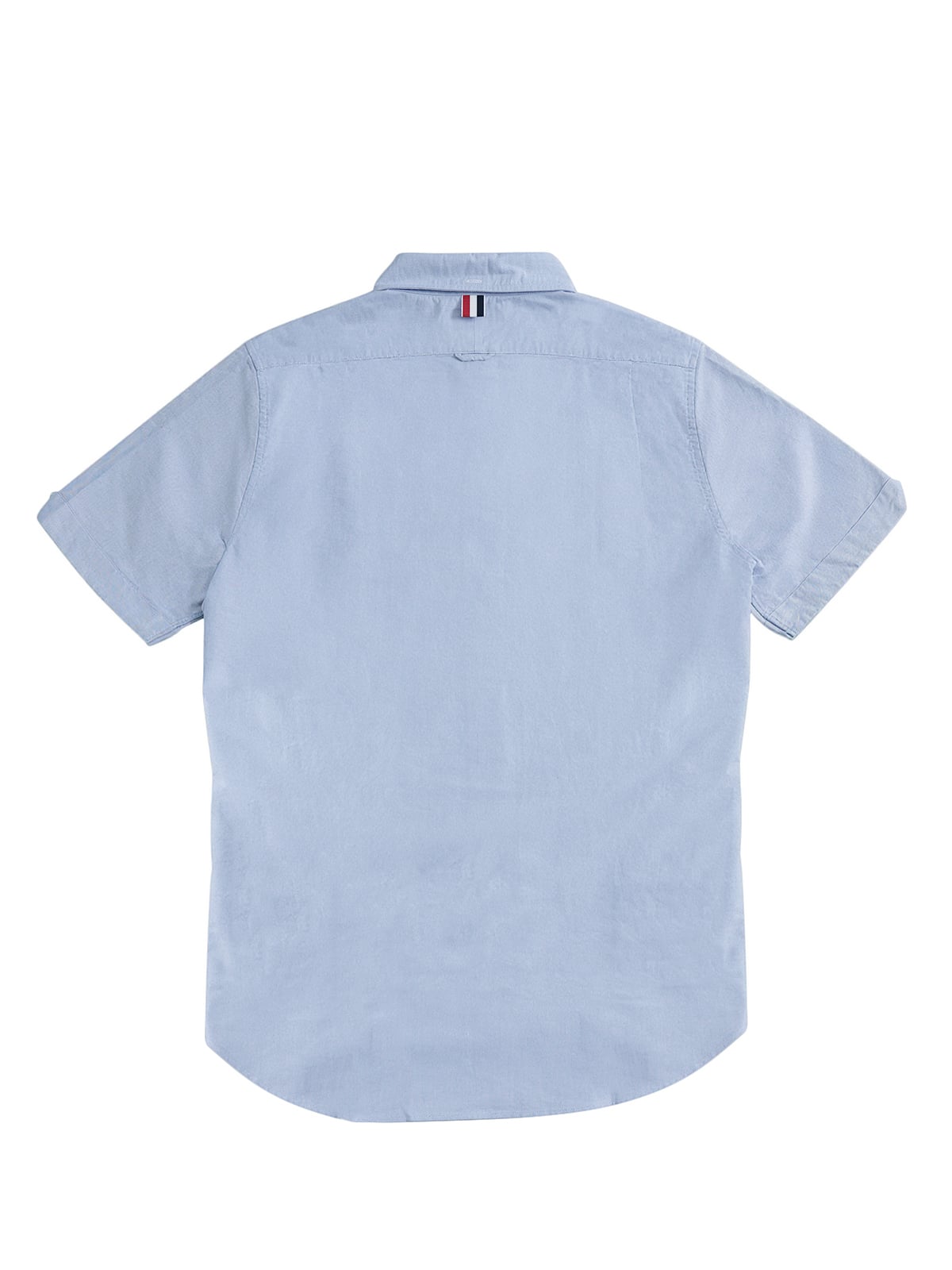 Oxford Grosgrain Placket Short Sleeve Shirt Light Blue