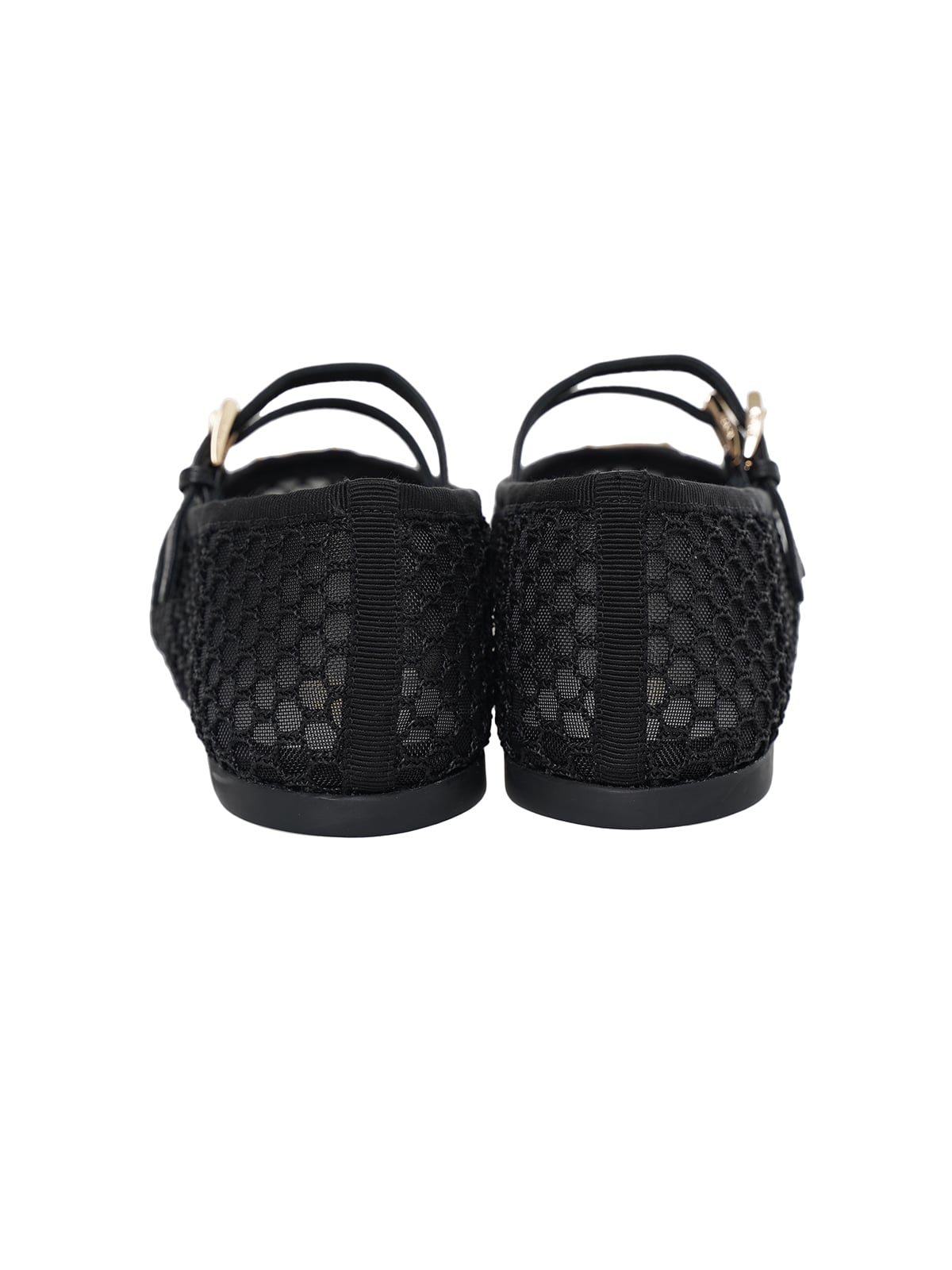 Mesh Fabric Ballerinas Black