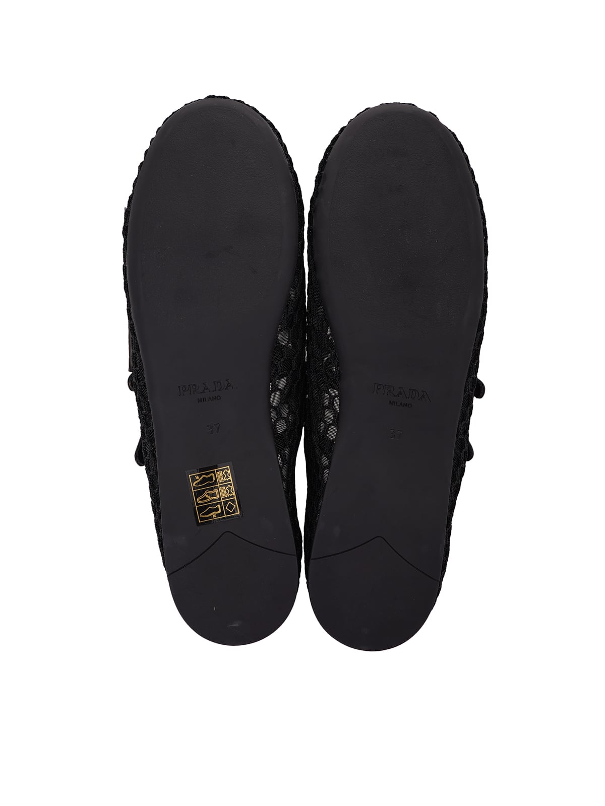 Mesh Fabric Ballerinas Black