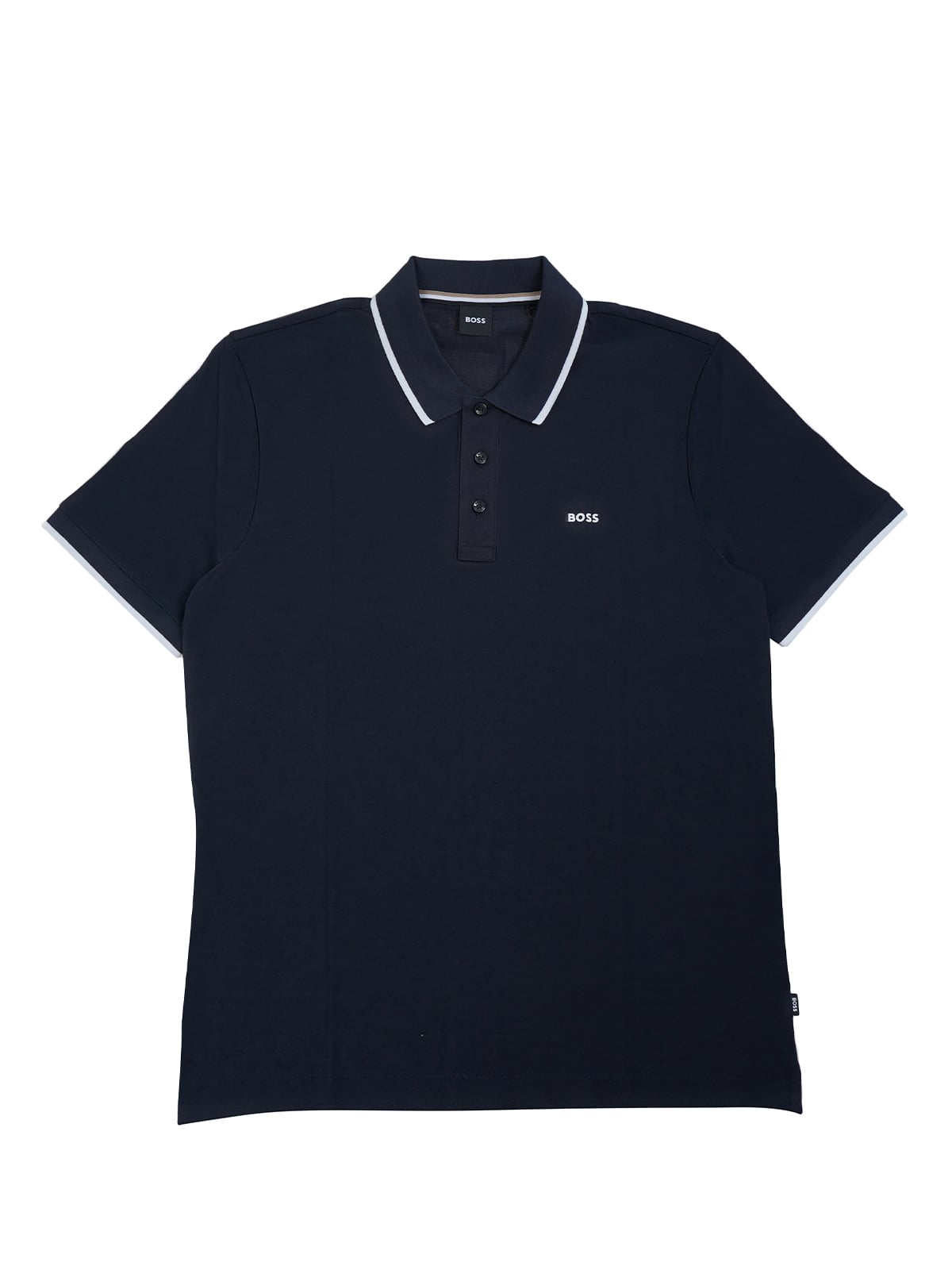 Parlay 190 Polo Shirt with White Stripes Navy-Hugo Boss