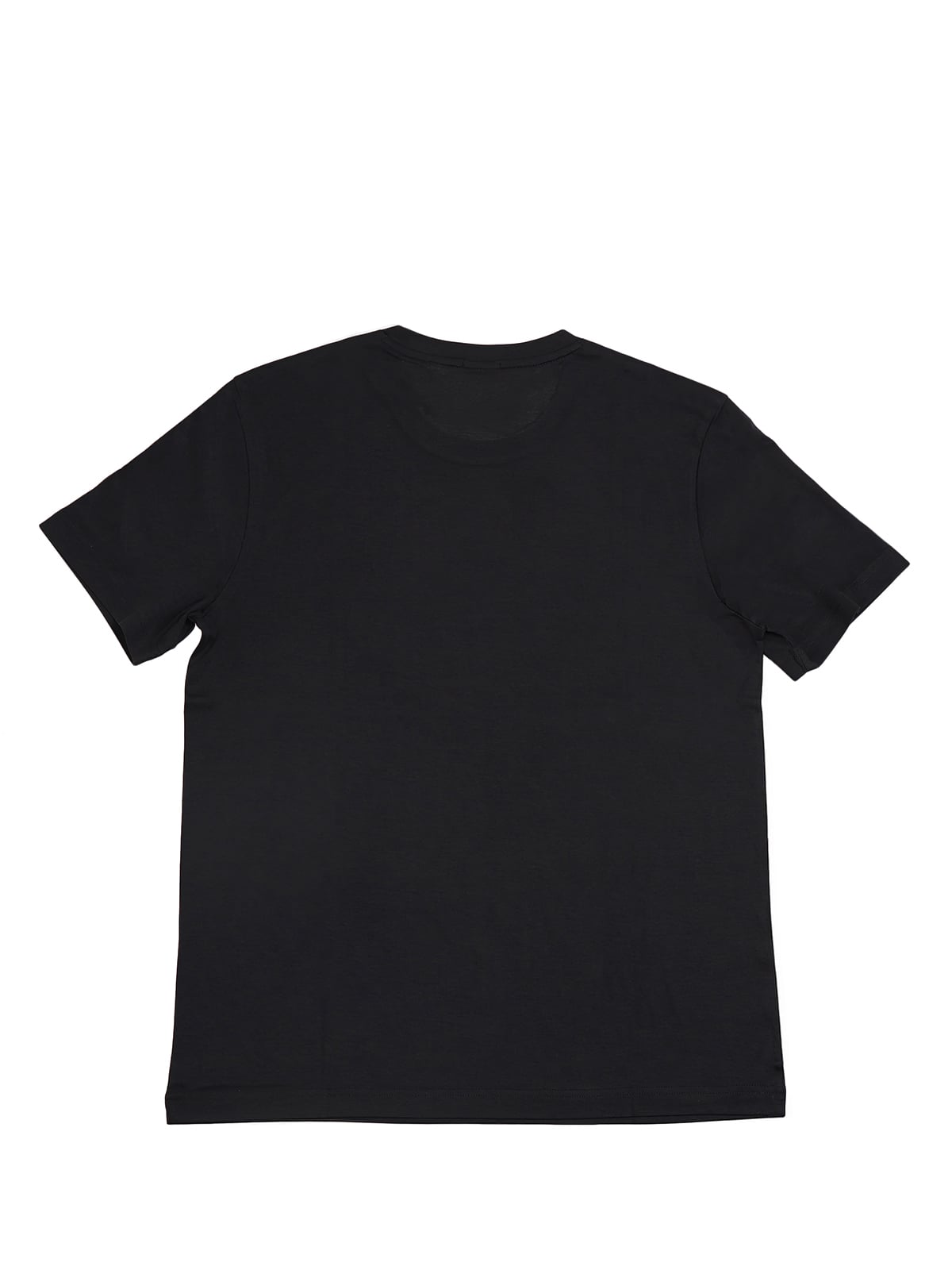 TS_Tour Print Mercerised Cotton T-Shirt with Geometric Artwork Black
