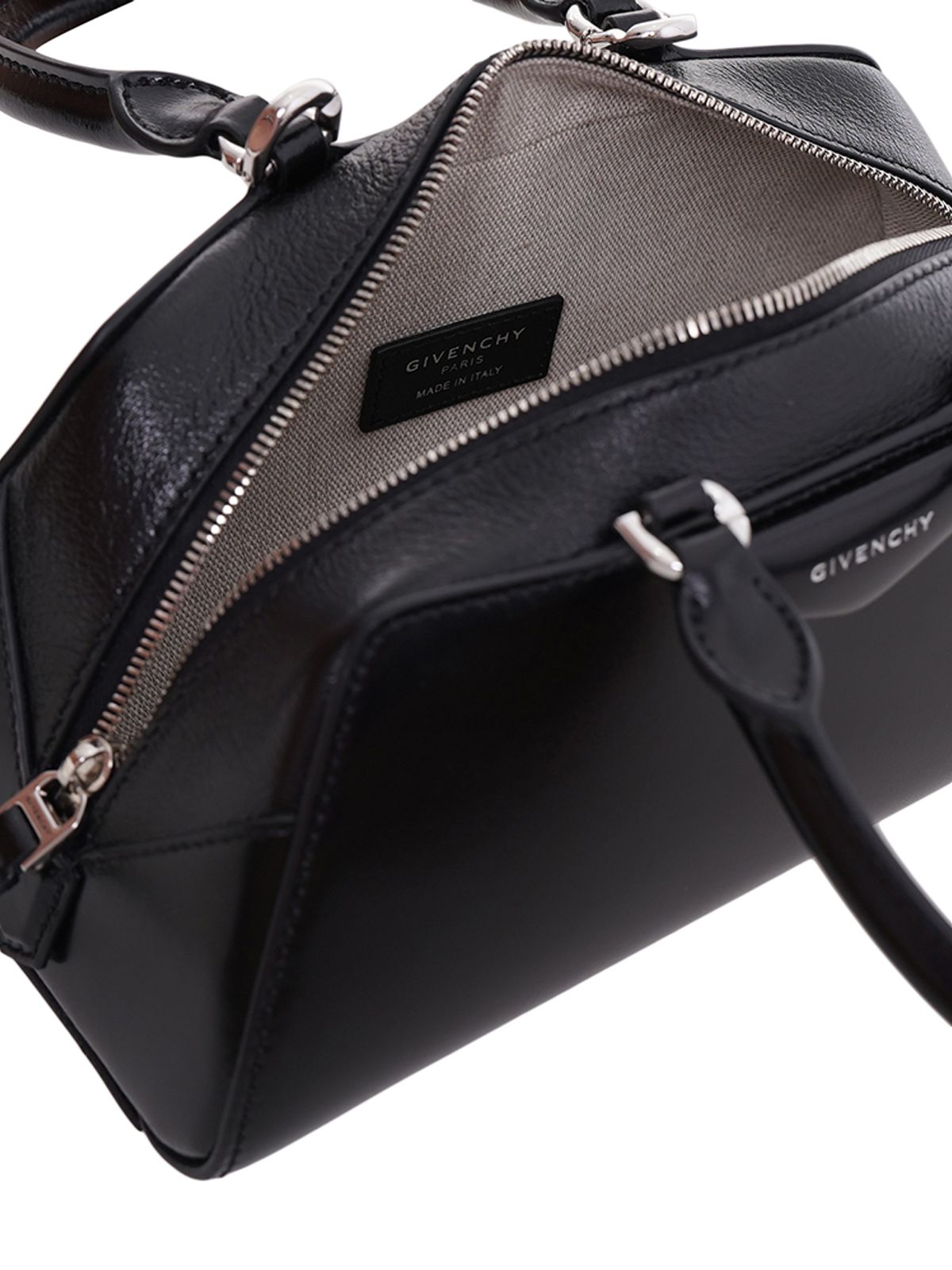 Mini Antigona East-West Bag Leather Black