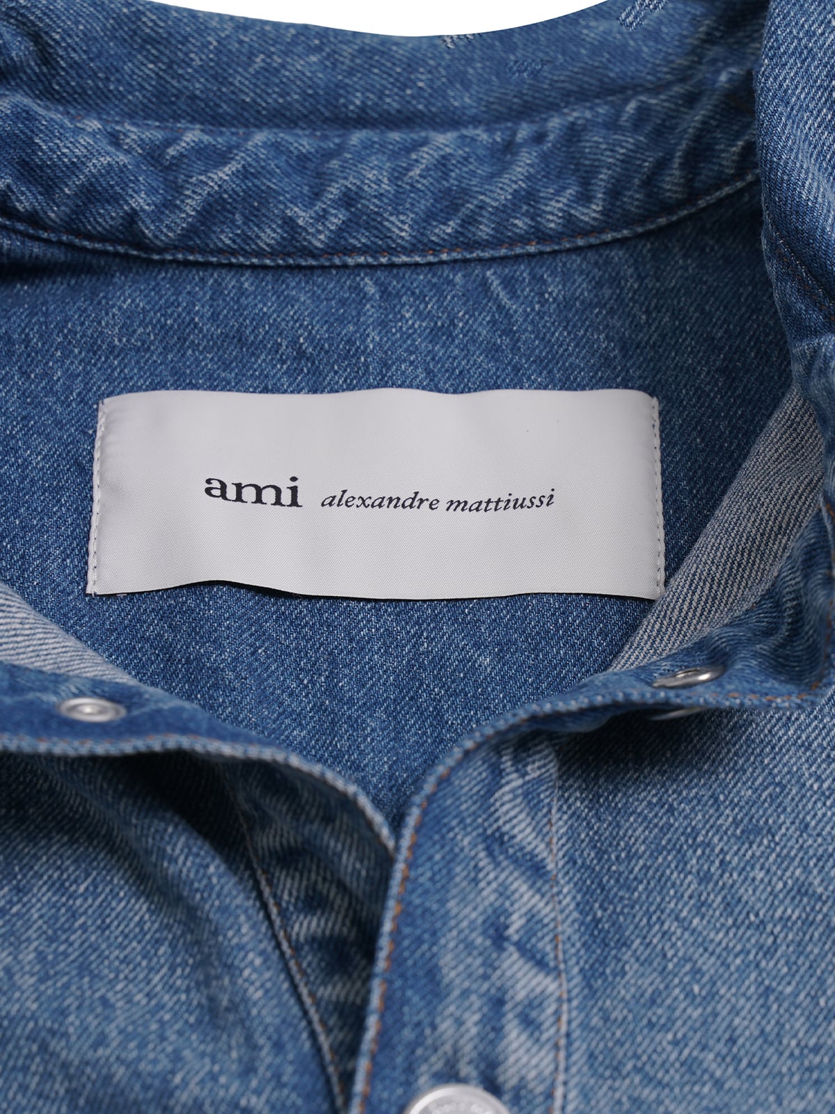 Knitted Ami De Coeur Overshirt Denim Used Blue
