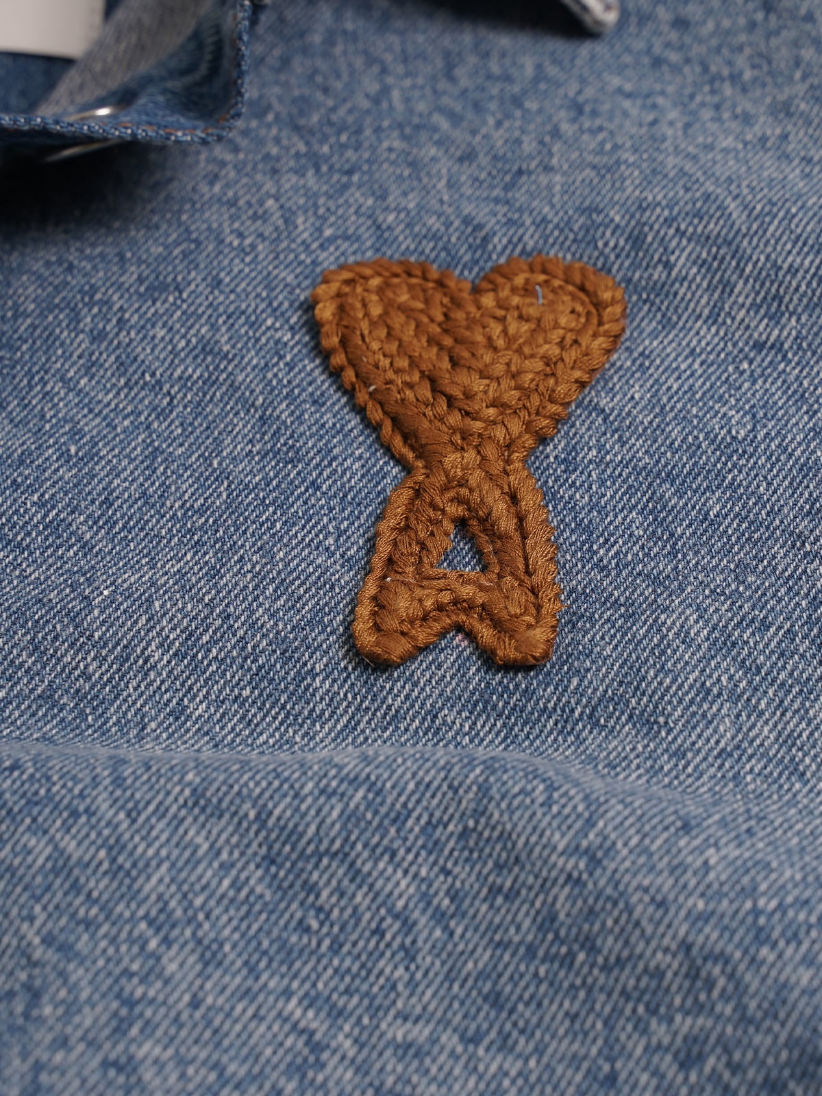 Knitted Ami De Coeur Overshirt Denim Used Blue