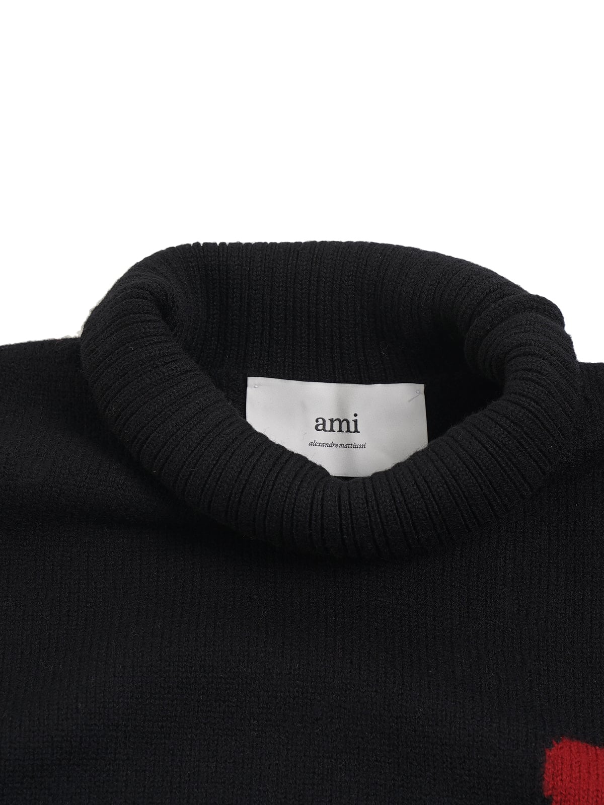 Red Ami De Coeur Turtleneck Sweater Black