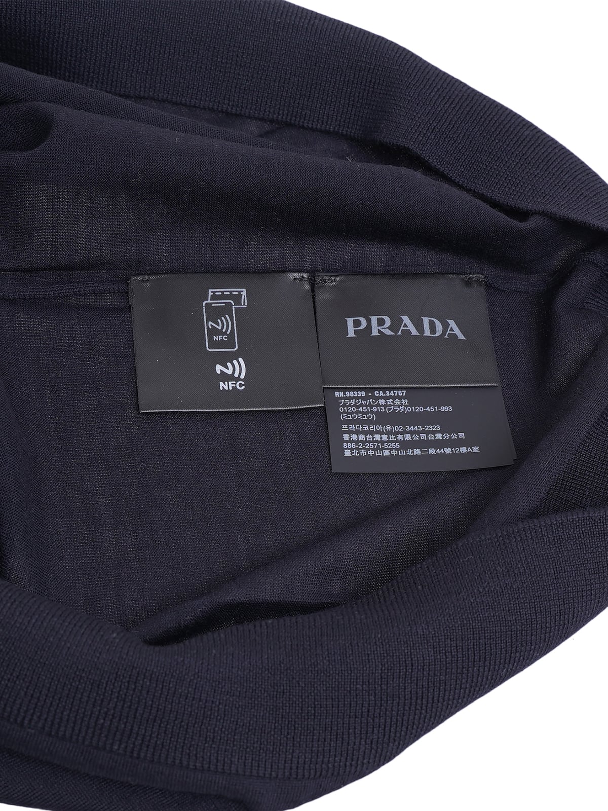 Superfine Wool Polo Shirt Navy Blue
