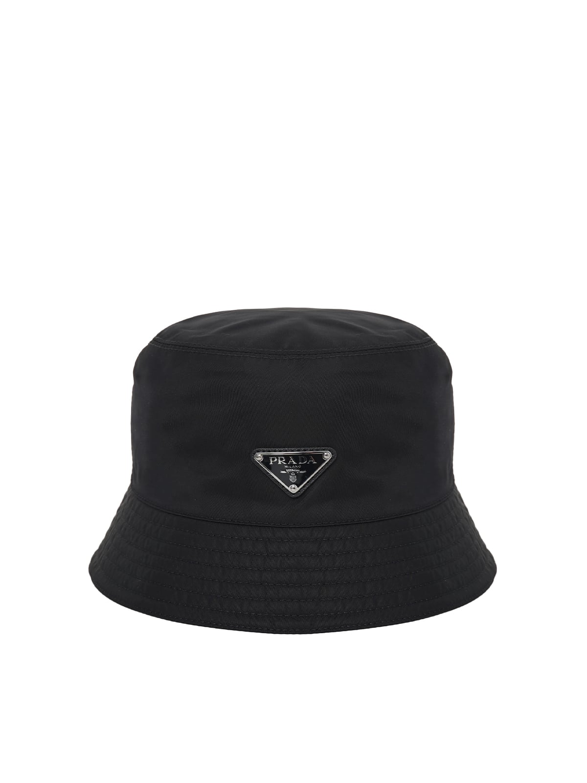 Triangle Logo Re-Nylon Bucket Hat Black-Prada