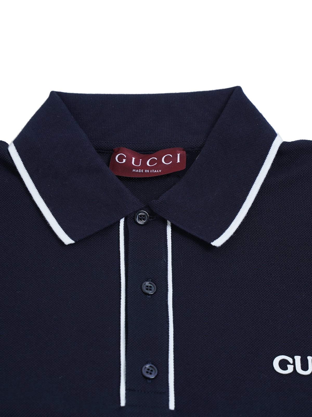 Embroidered Logo Cotton Piquet Polo Shirt Blue