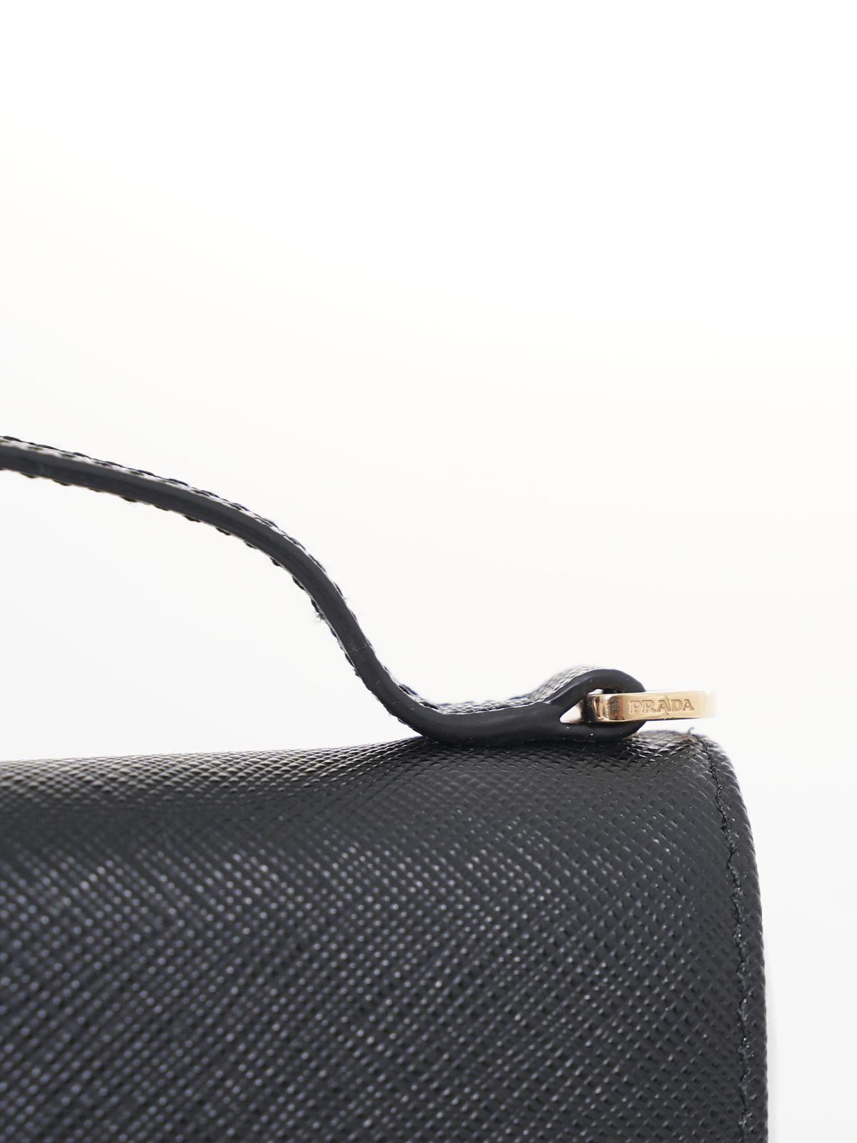 Saffiano Leather Wallet with Shoulder Strap Black