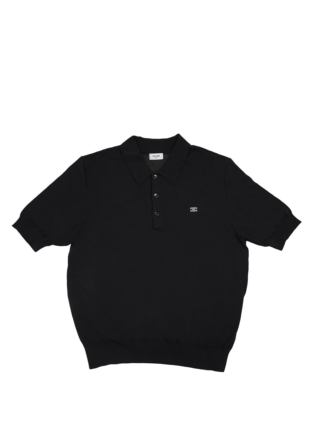 Triomphe Polo Shirt Black-Celine