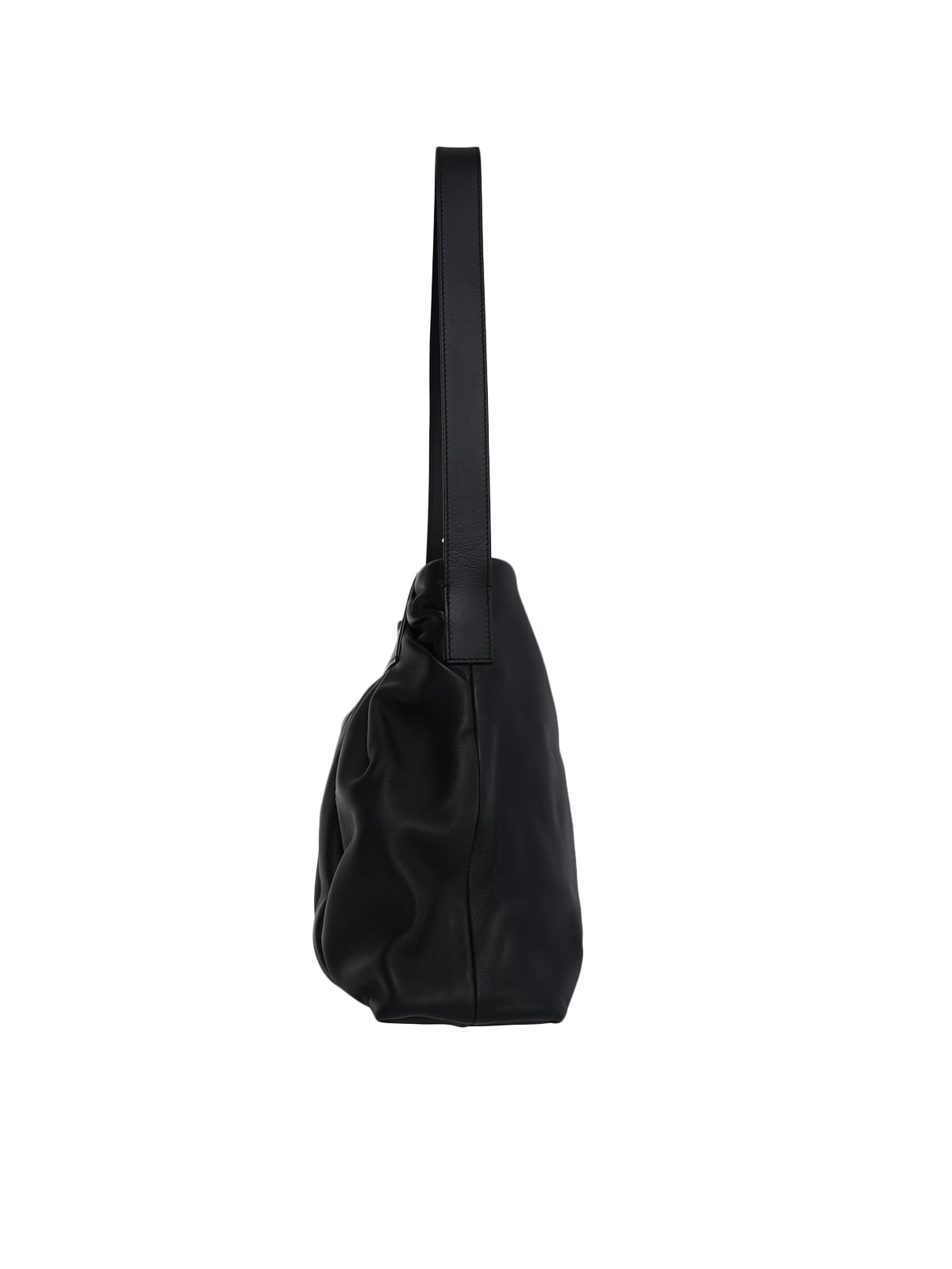 Draped Tote Mellow Shoulder Bag Nappa Lambskin Black GHW