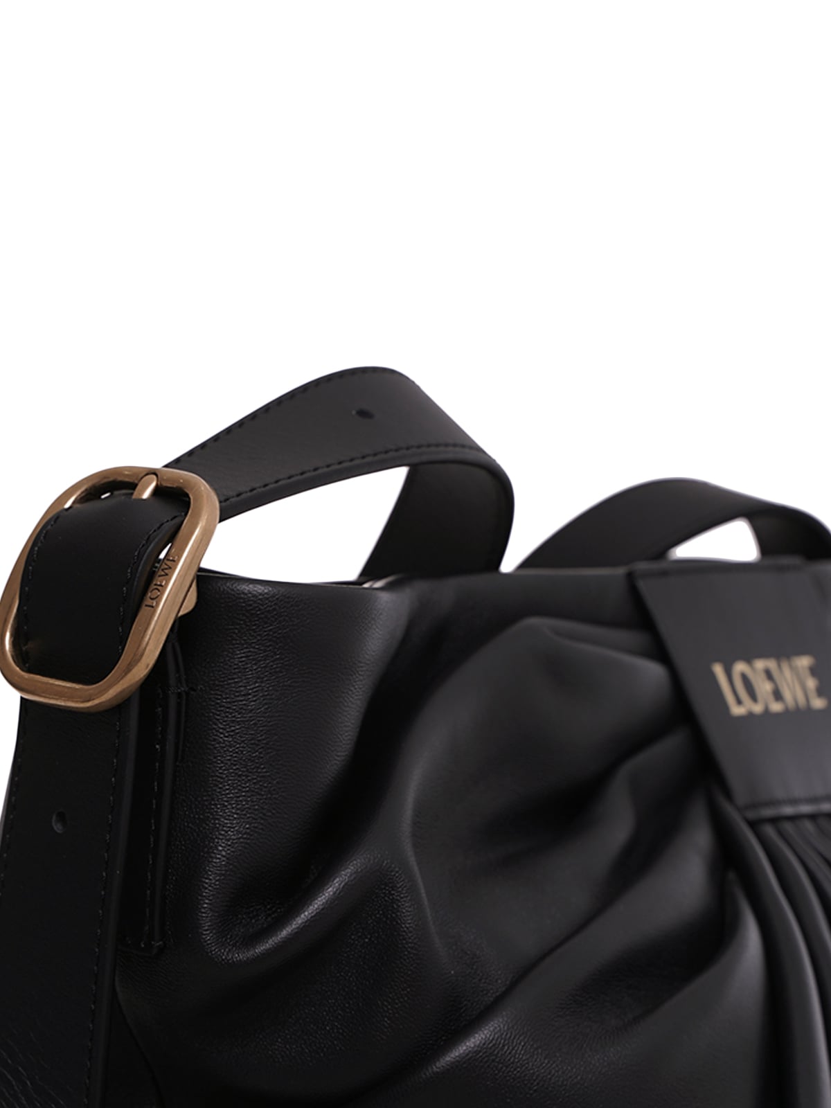 Draped Tote Mellow Shoulder Bag Nappa Lambskin Black GHW