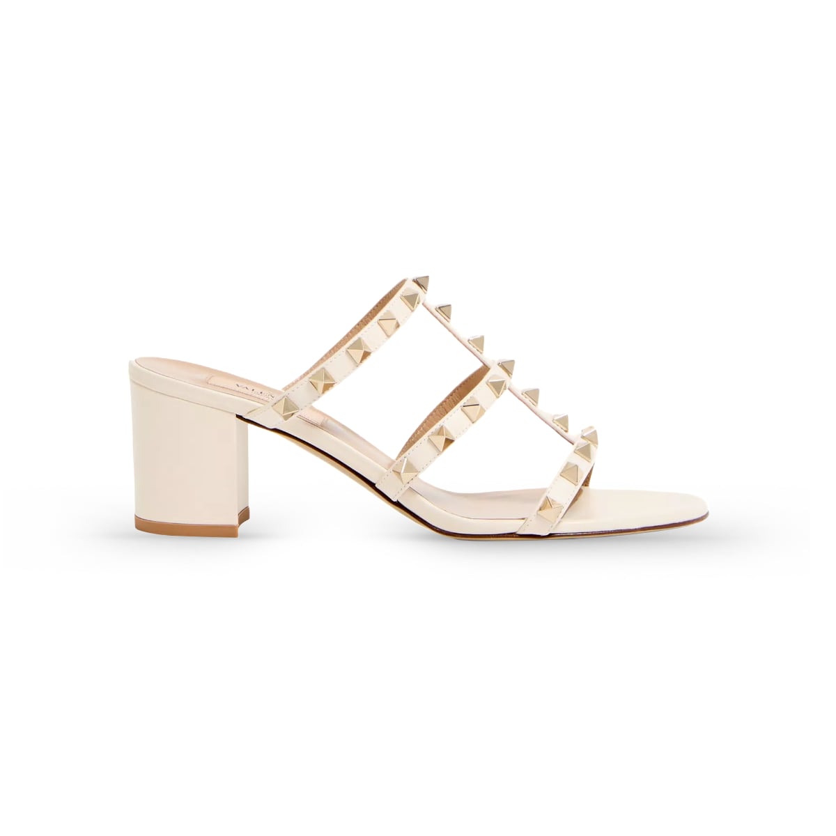 Rockstud Heels Sandal 60 Calfskin Leather Light Ivory-Valentino Garavani