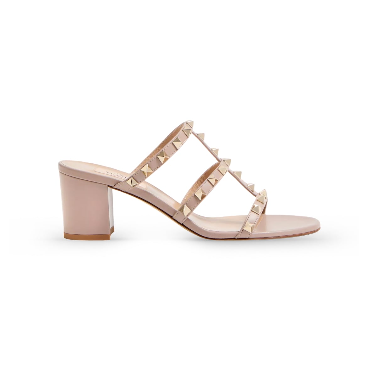 Rockstud Heels Sandal 60 Calfskin Leather Poudre-Valentino Garavani