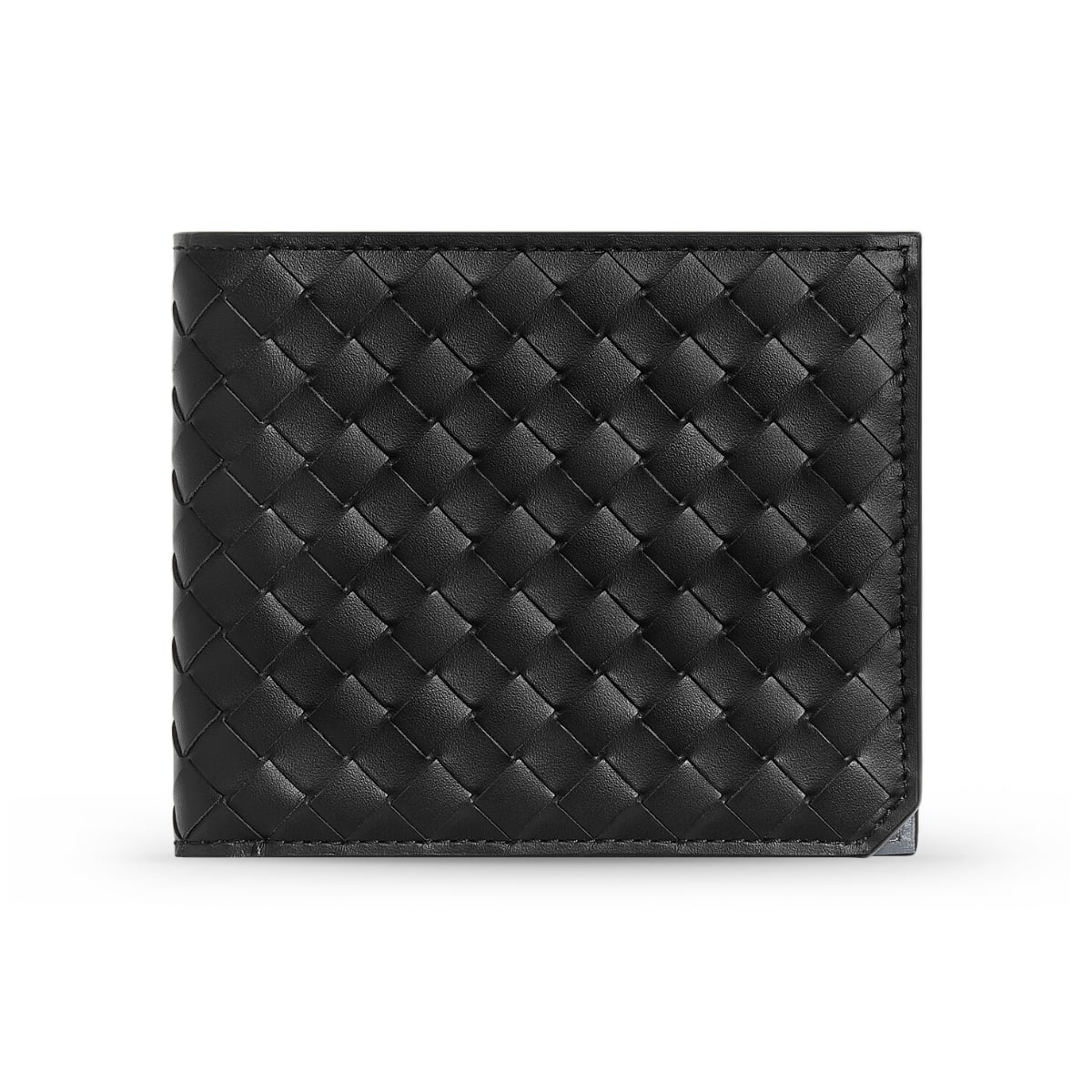Intrecciato Piccolo Bi-Fold Wallet Black/Thunder-Bottega Veneta