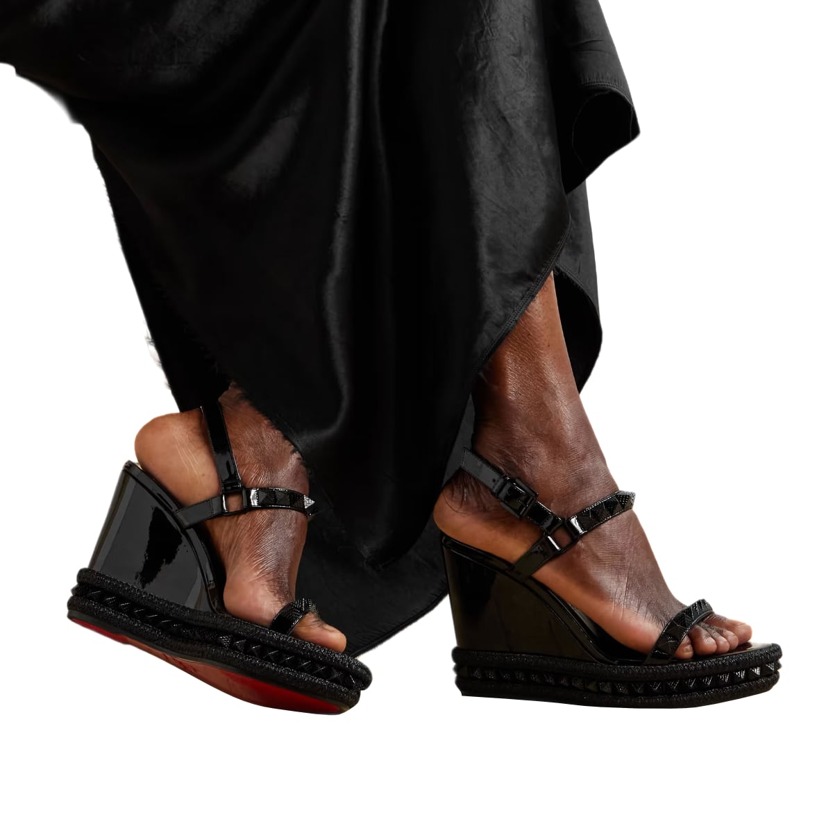 Pyraclou 110 mm Wedge Patent Leather Black