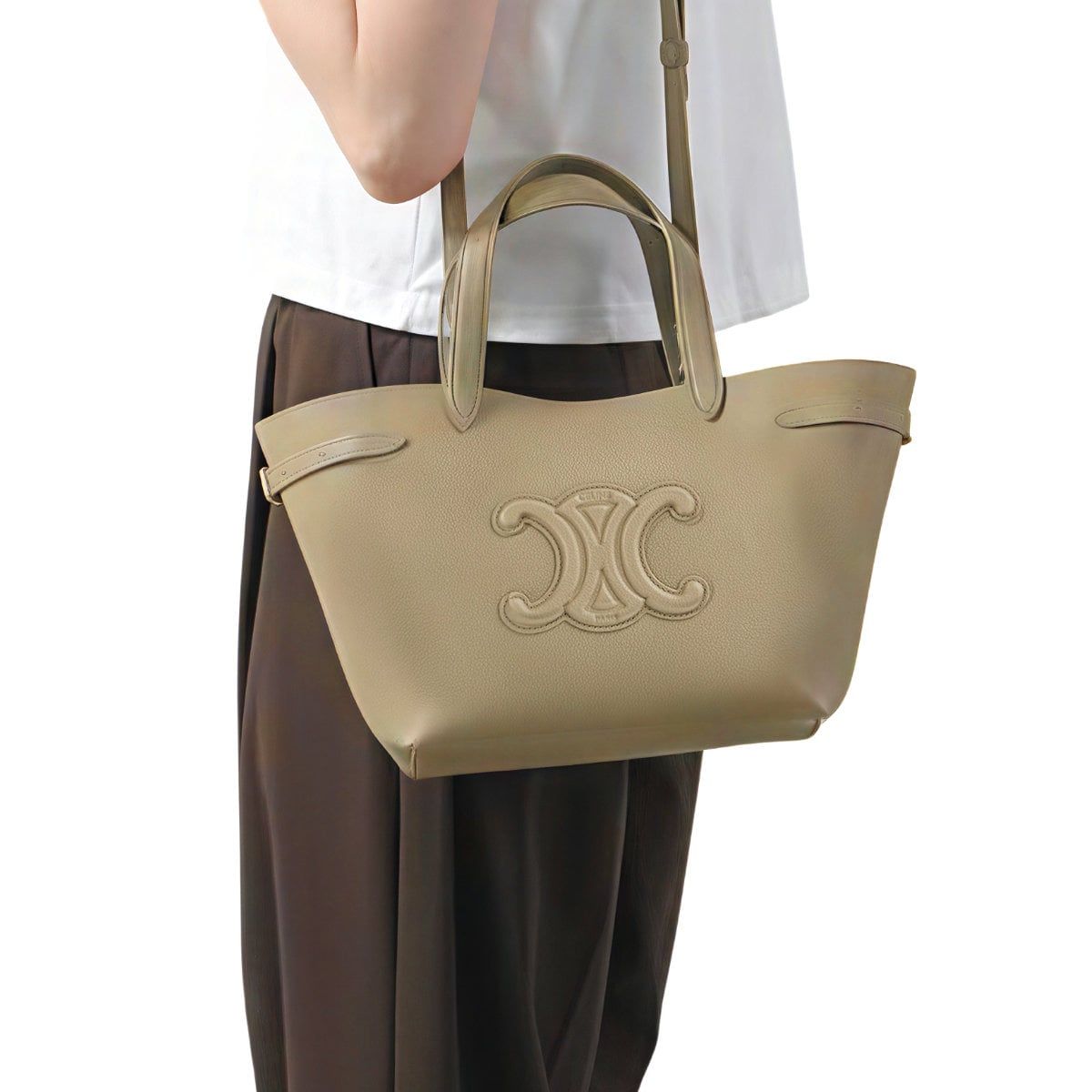 Mini Cabas Anais Cuir Triomphe Grained Calfskin Modern Taupe