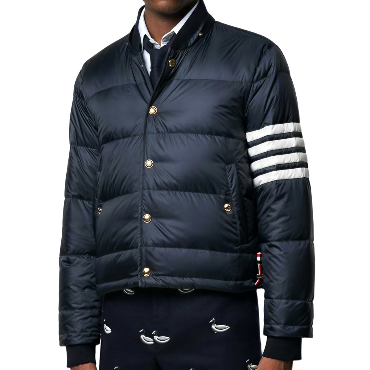 4-Bar Matte Nylon Jacket Navy