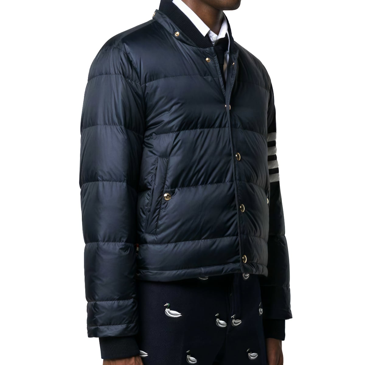 4-Bar Matte Nylon Jacket Navy