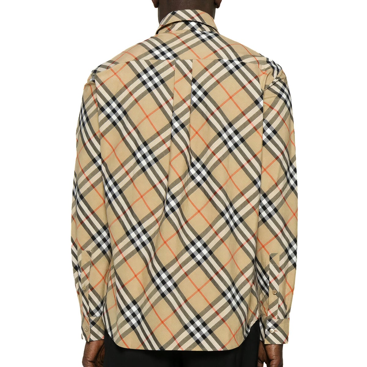 Relaxed Fit Check Cotton Flannel Shirt Sand Beige