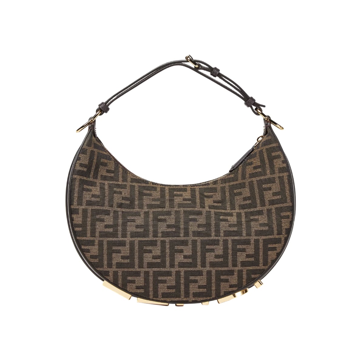 F'graphy Small FF Jacquard Fabric Shoulder Bag Brown