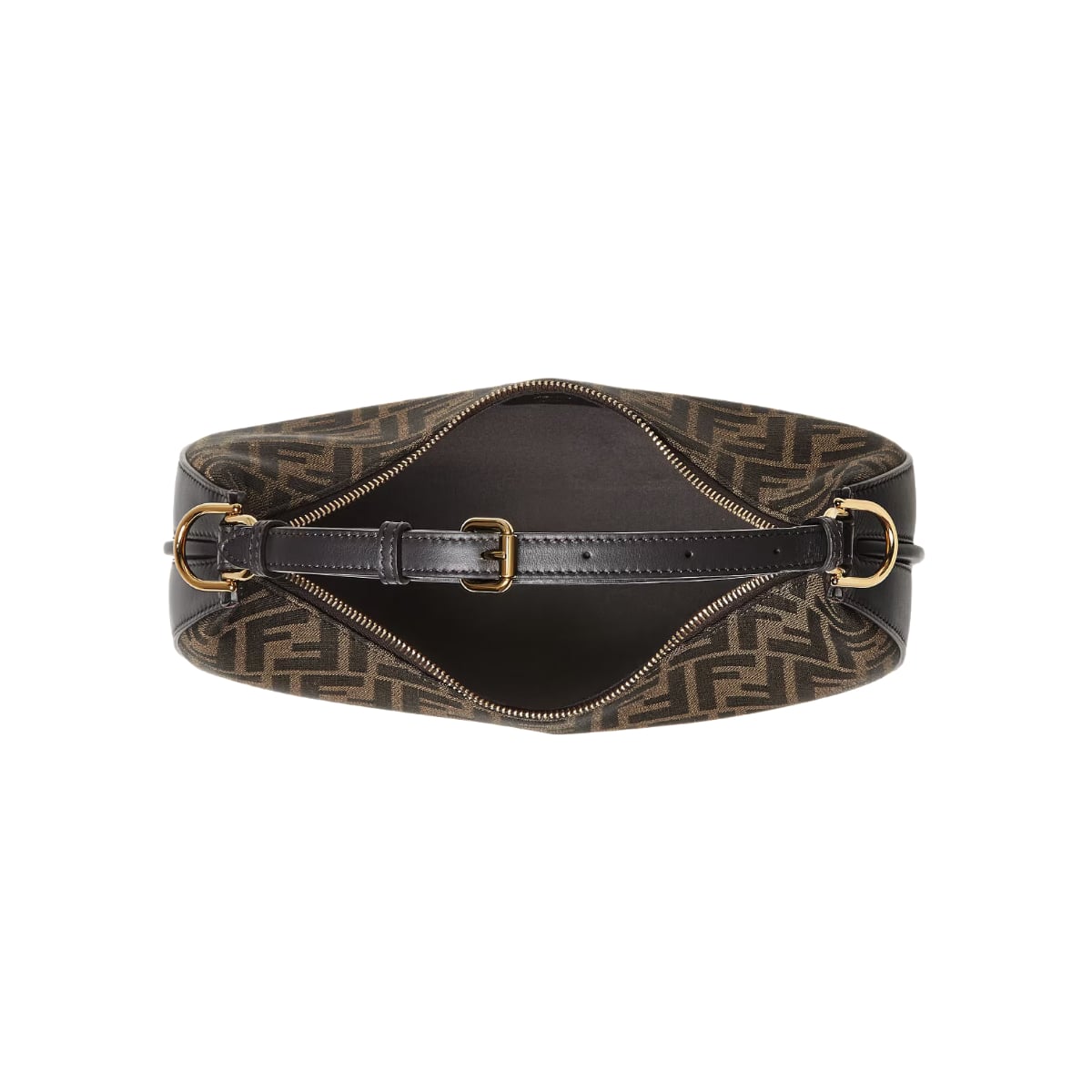 F'graphy Small FF Jacquard Fabric Shoulder Bag Brown