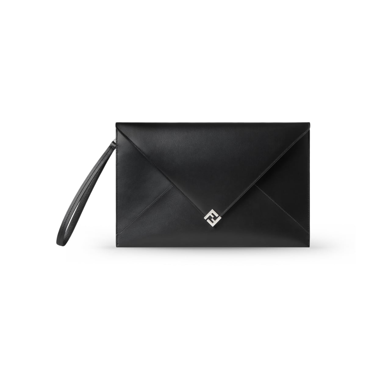 Squared FF Large Flat Clutch Black-Fendi