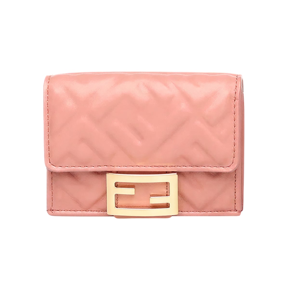 Baguette Trifold Nappa Leather Wallet Pink-Fendi